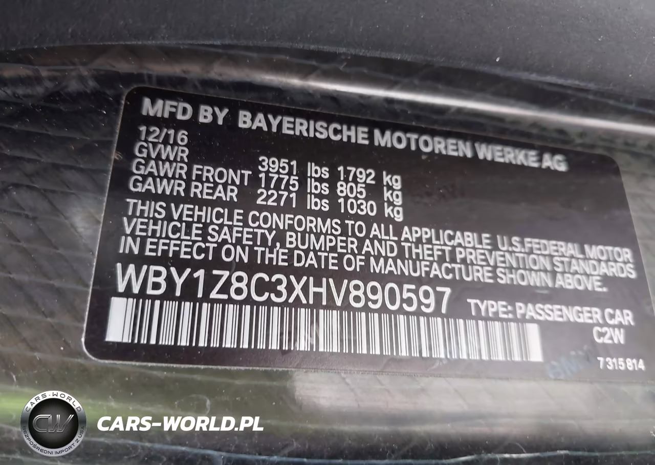 2017 BMW I3 94 Ah W-Range Extender VIN:WBY1Z8C3XHV890597 - 9