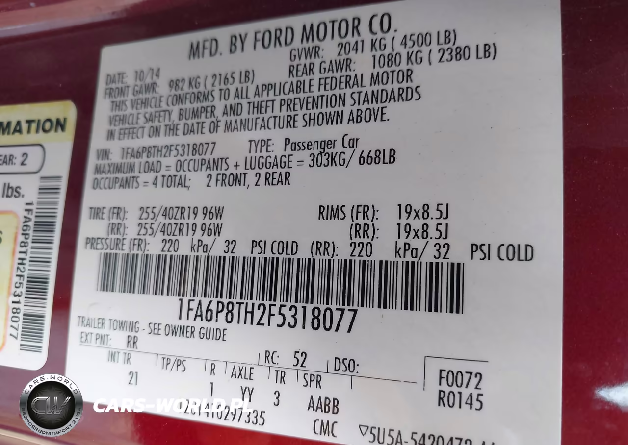 2015 Ford Mustang Ecoboost VIN:1FA6P8TH2F5318077 - 9