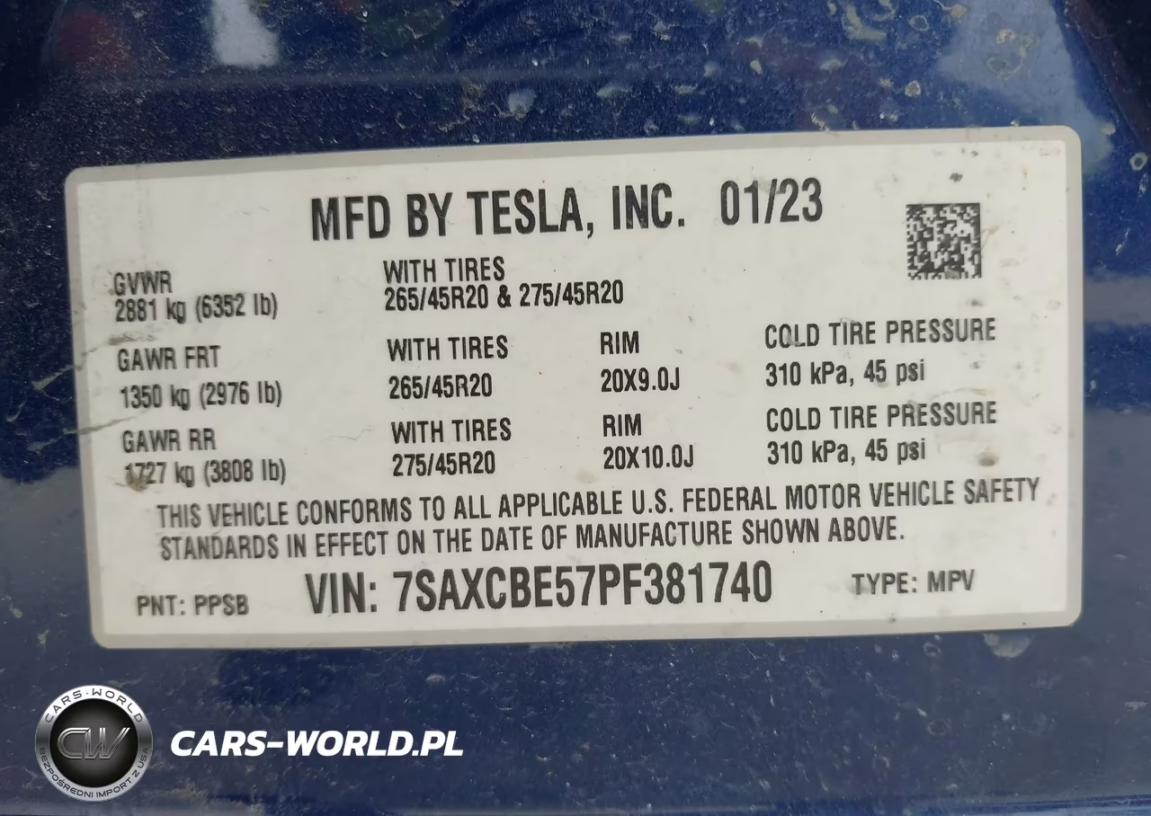 2023 Tesla Model X Dual Motor All-Wheel Drive-Standard Range VIN:7SAXCBE57PF381740 - 9