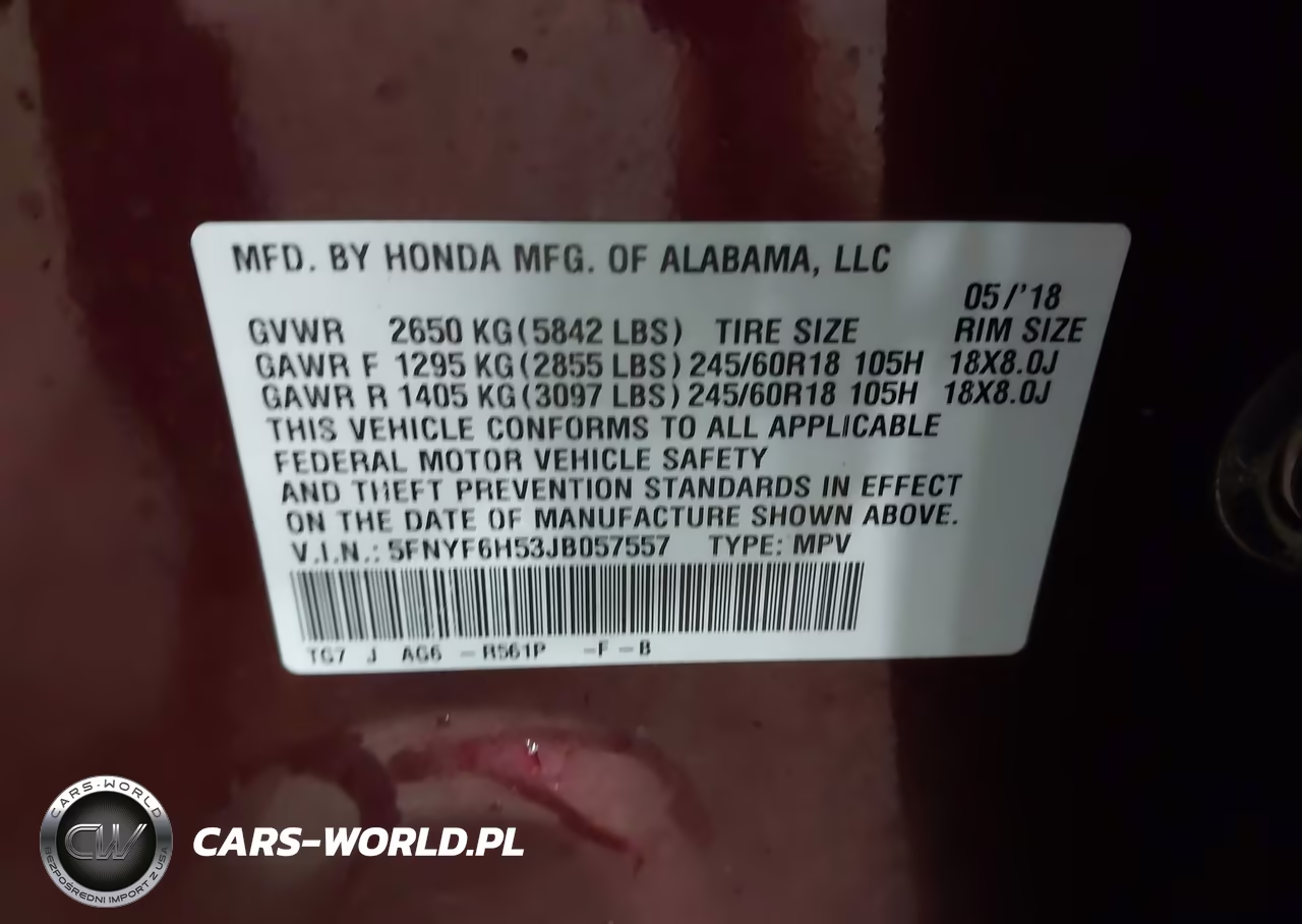 2018 Honda Pilot Ex-L VIN:5FNYF6H53JB057557 - 9