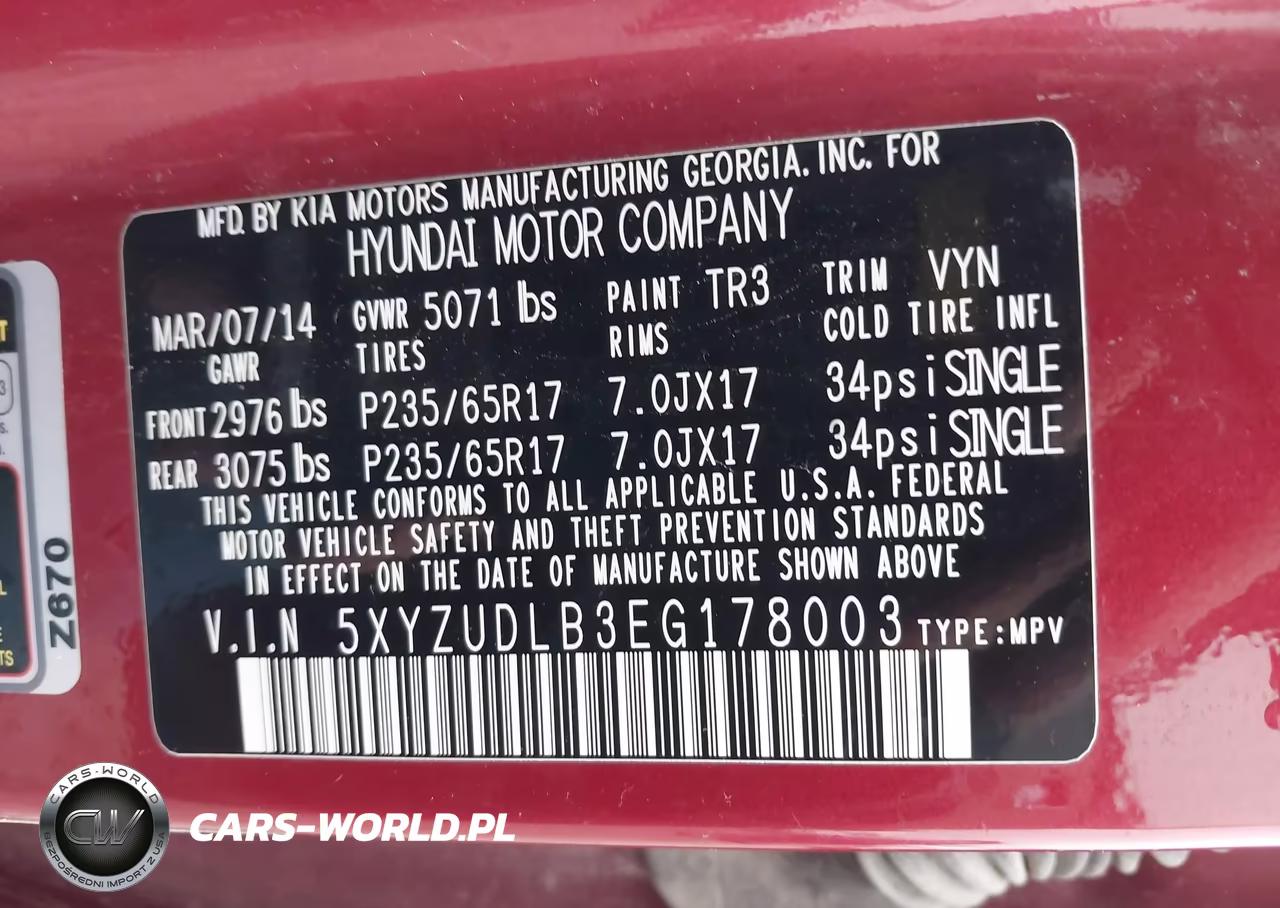 2014 Hyundai Santa Fe Sport 2.4L VIN:5XYZUDLB3EG178003 - 9