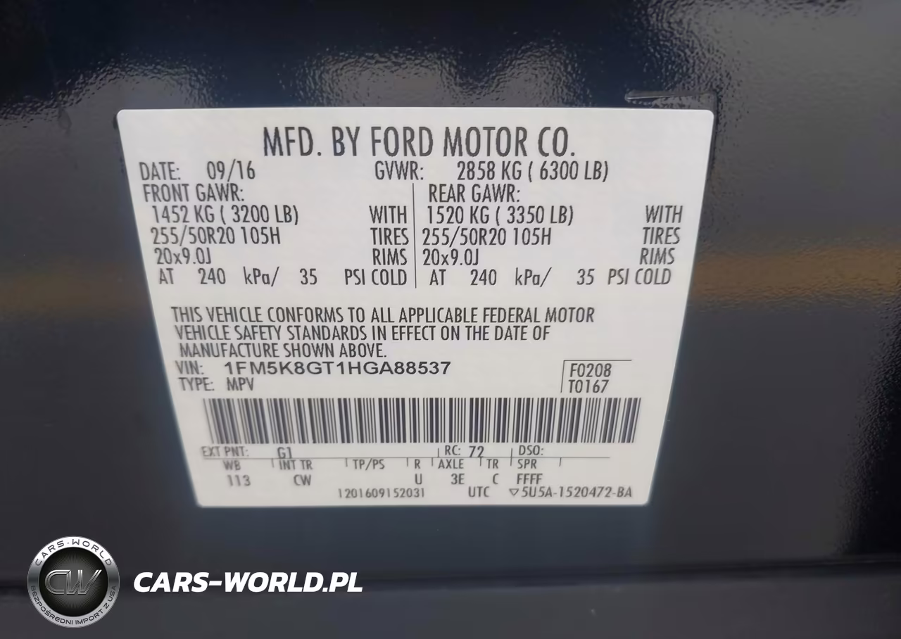 2017 Ford Explorer Sport VIN:1FM5K8GT1HGA88537 - 9