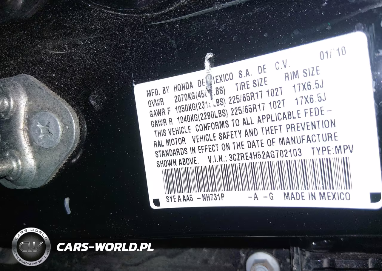 2010 Honda Cr-V Ex VIN:3CZRE4H52AG702103 - 9