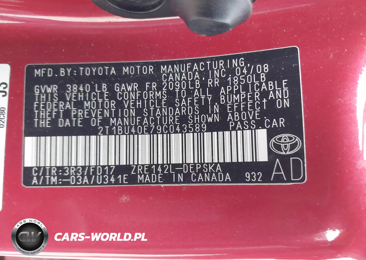 2009 Toyota Corolla S VIN:2T1BU40E79C043589 - 9