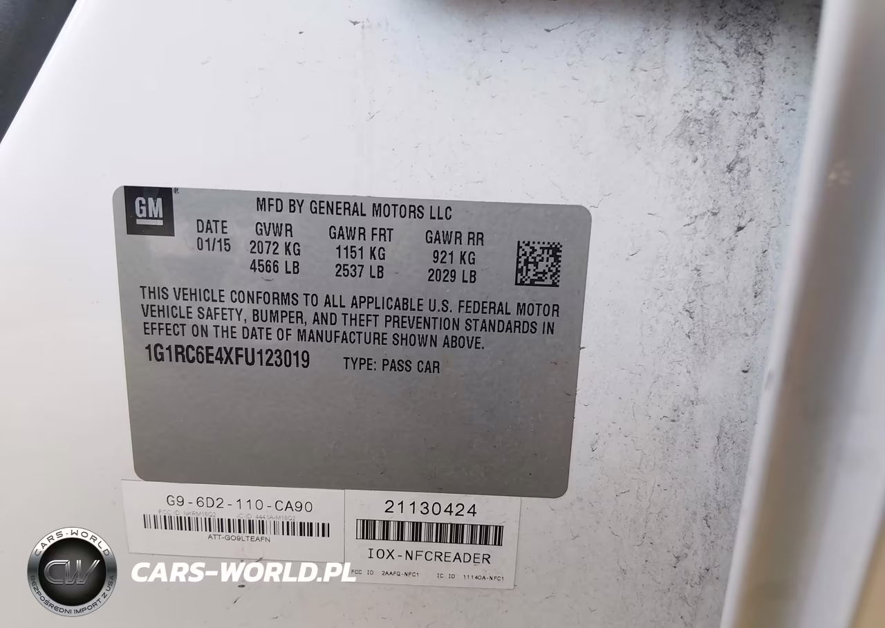 2015 Chevrolet Volt VIN:1G1RC6E4XFU123019 - 9