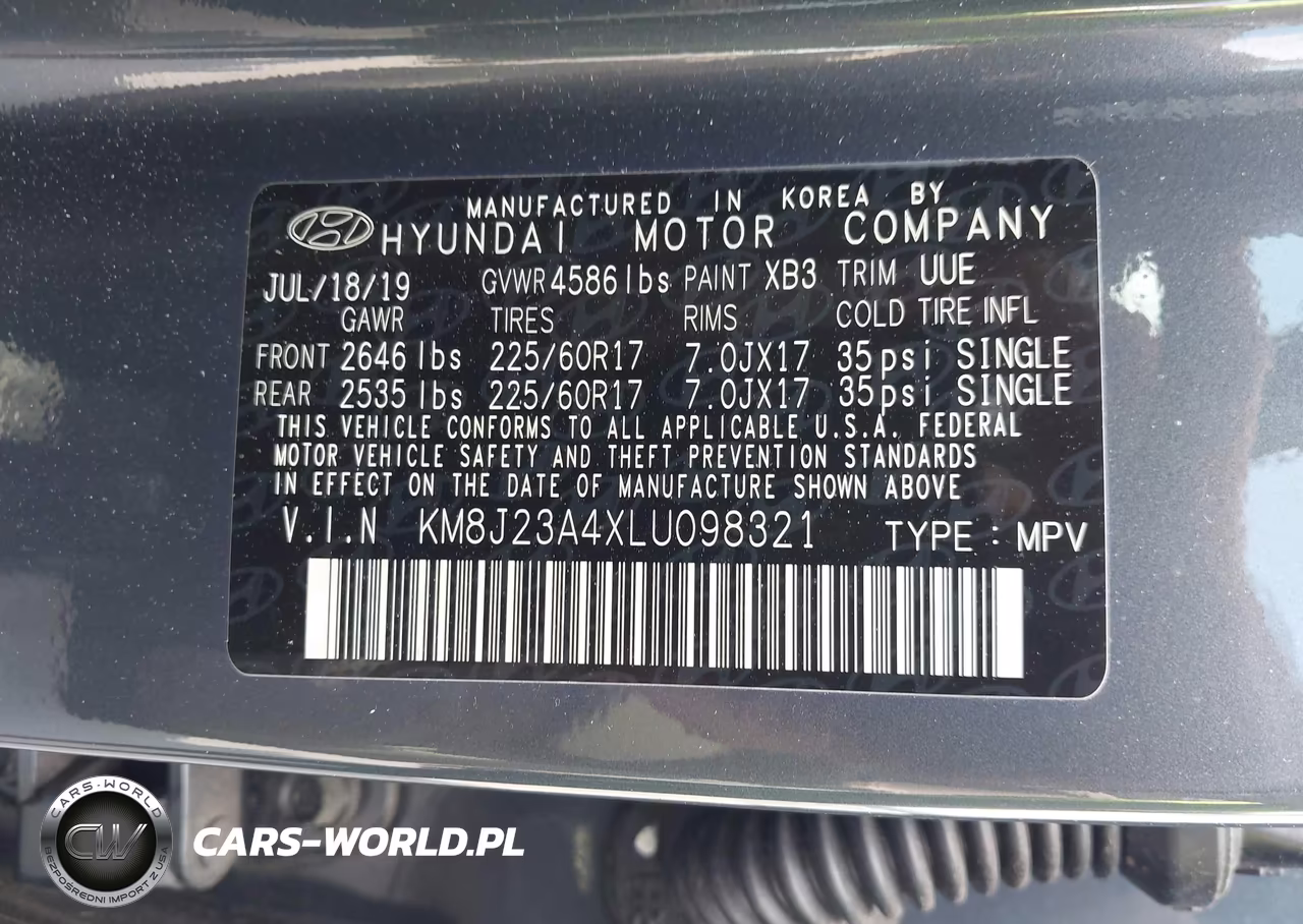 2020 Hyundai Tucson Se VIN:KM8J23A4XLU098321 - 9