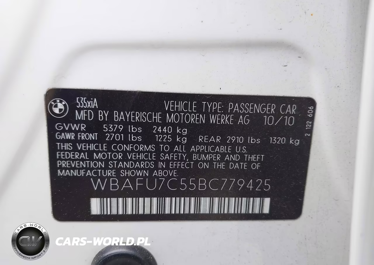 2011 BMW 535I xDrive VIN:WBAFU7C55BC779425 - 9