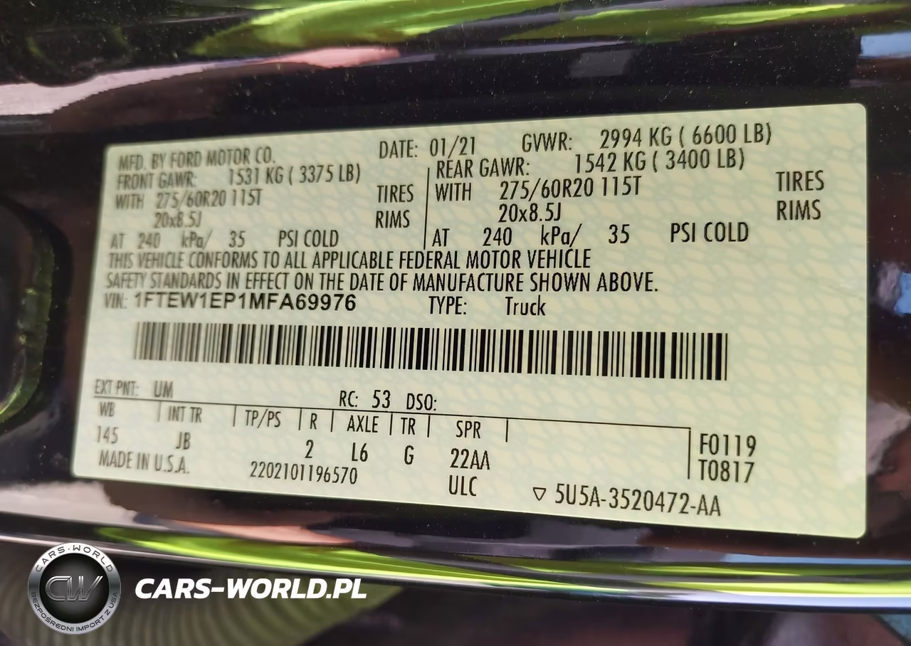 2021 Ford F-150 Xl VIN:1FTEW1EP1MFA69976 - 9