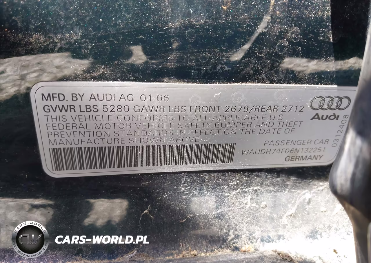 2006 Audi A6 3.2 VIN:WAUDH74F06N132251 - 9