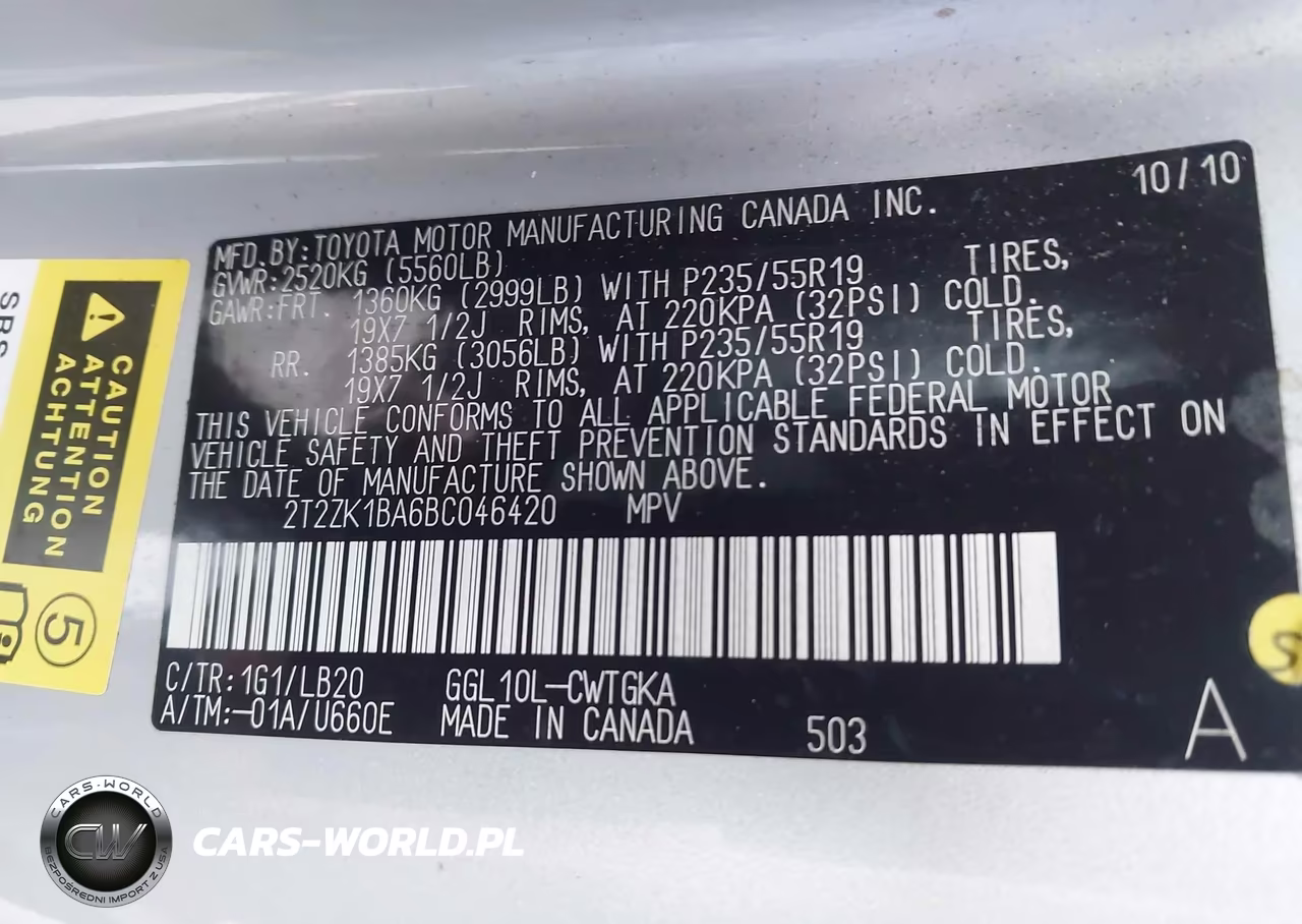 2011 Lexus Rx 350 VIN:2T2ZK1BA6BC046420 - 9