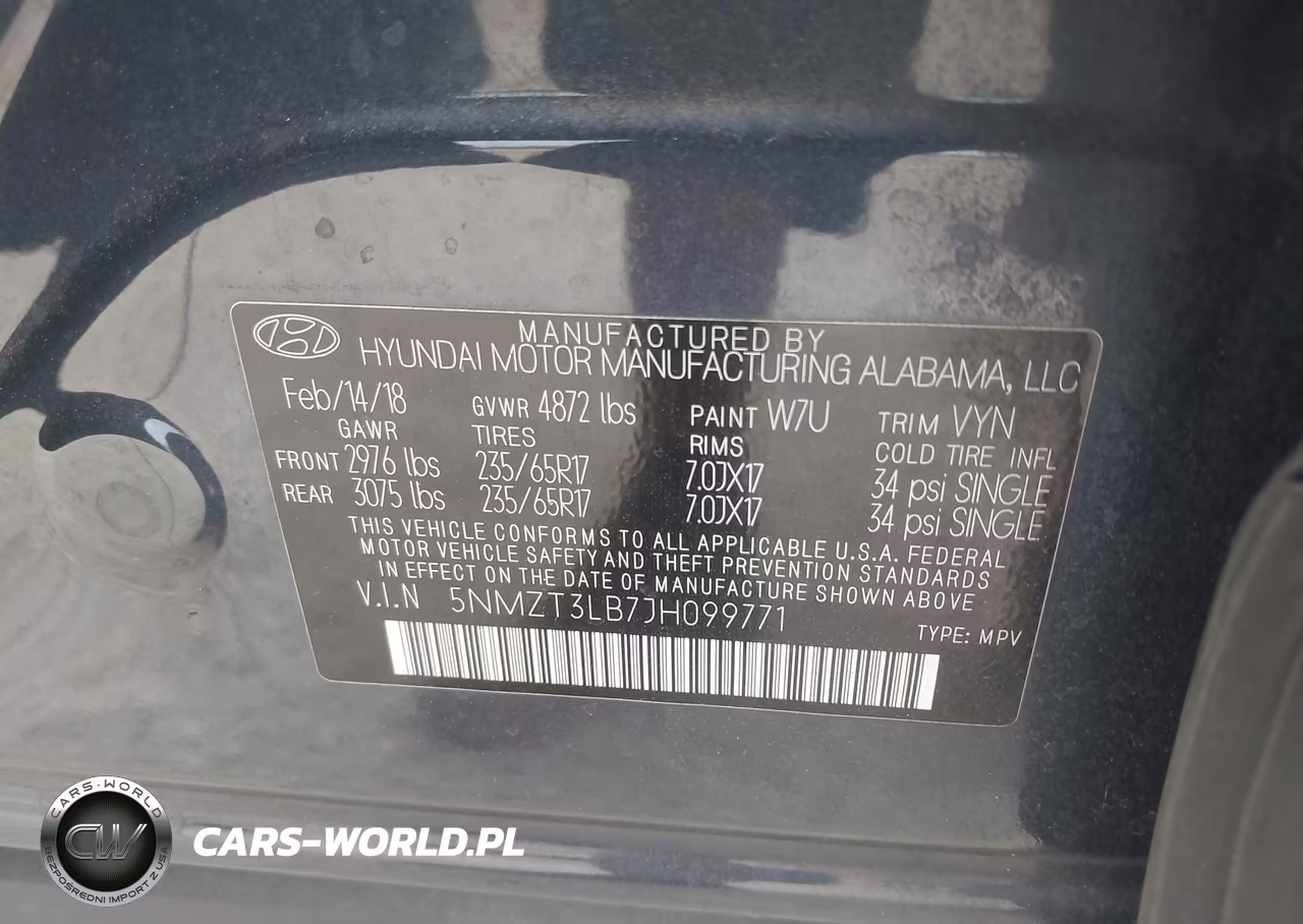 2018 Hyundai Santa Fe Sport 2.4L VIN:5NMZT3LB7JH099771 - 9