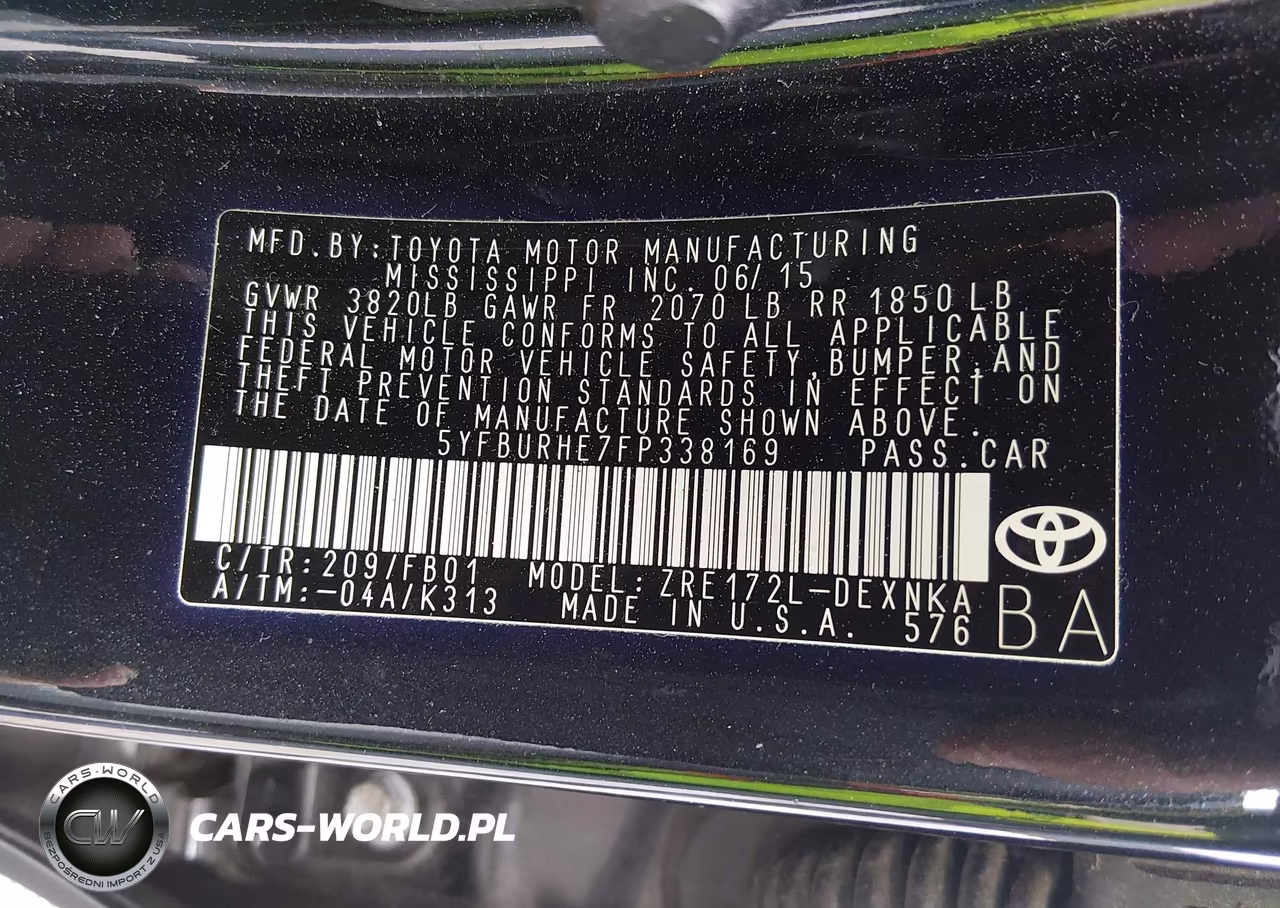2015 Toyota Corolla Le VIN:5YFBURHE7FP338169 - 9