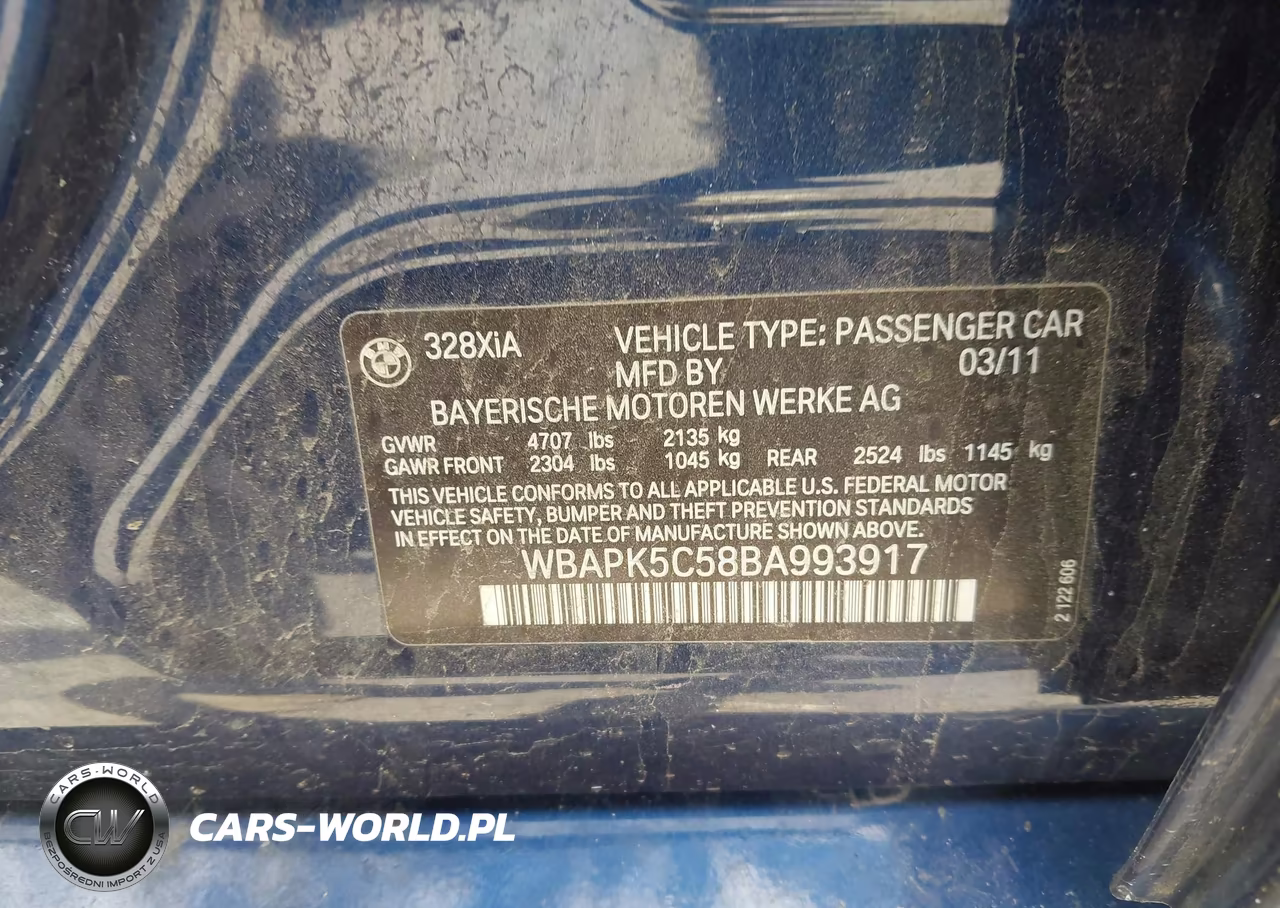 2011 BMW 328I xDrive VIN:WBAPK5C58BA993917 - 9