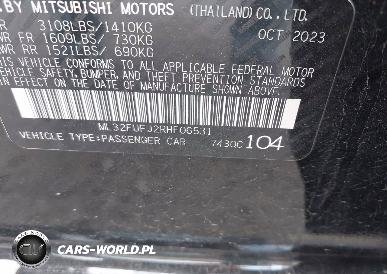 2024 Mitsubishi Mirage G4 Le VIN:ML32FUFJ2RHF06531 - 9