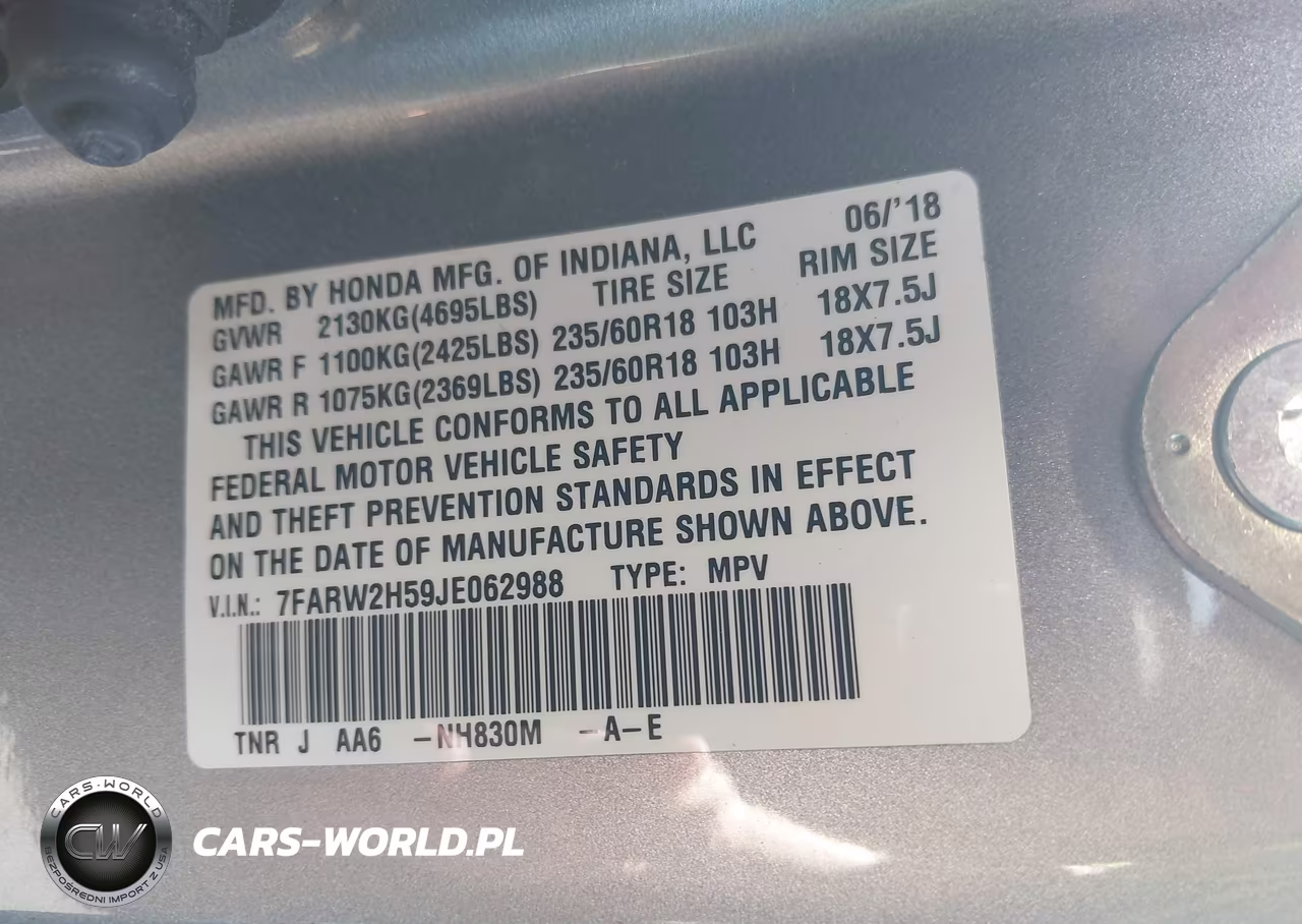 2018 Honda Cr-V Ex VIN:7FARW2H59JE062988 - 9