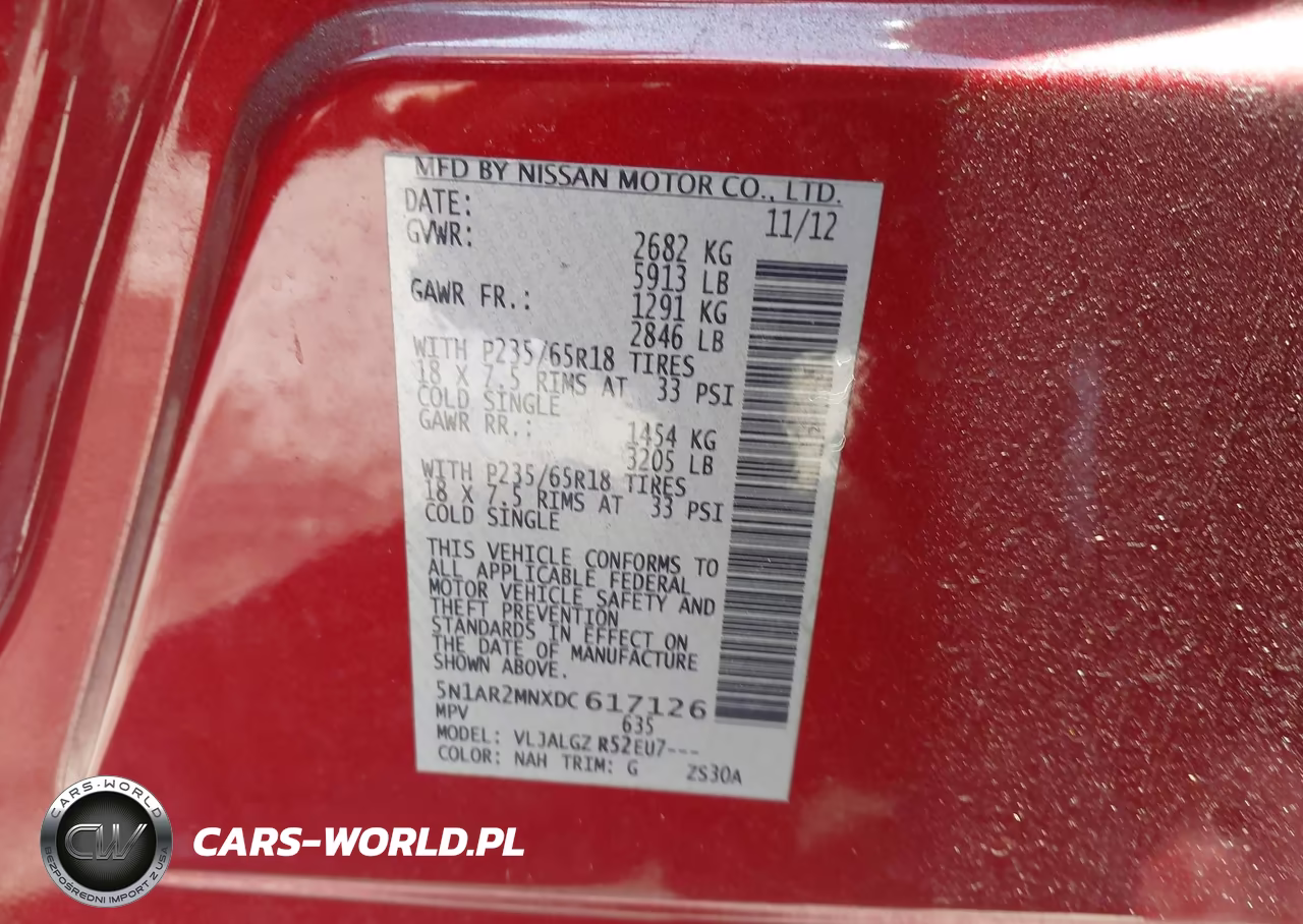 2013 Nissan Pathfinder Sl VIN:5N1AR2MNXDC617126 - 9