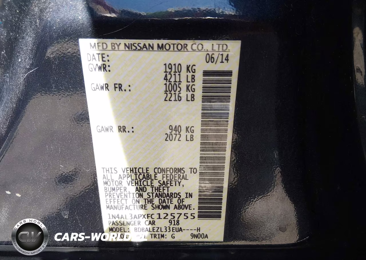 2015 Nissan Altima 2.5 S VIN:1N4AL3APXFC125755 - 9