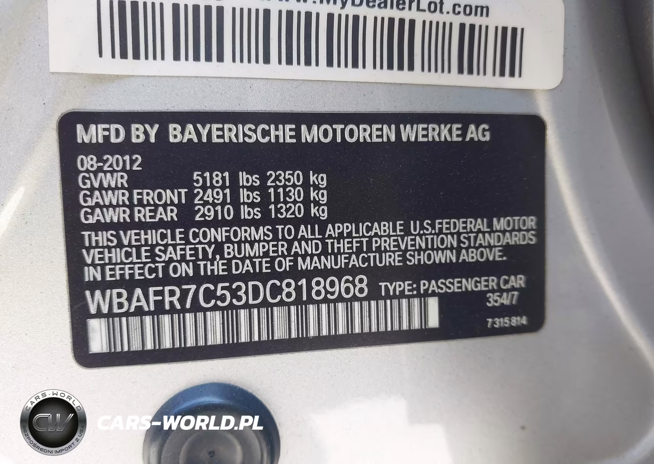 2013 BMW 535I VIN:WBAFR7C53DC818968 - 9