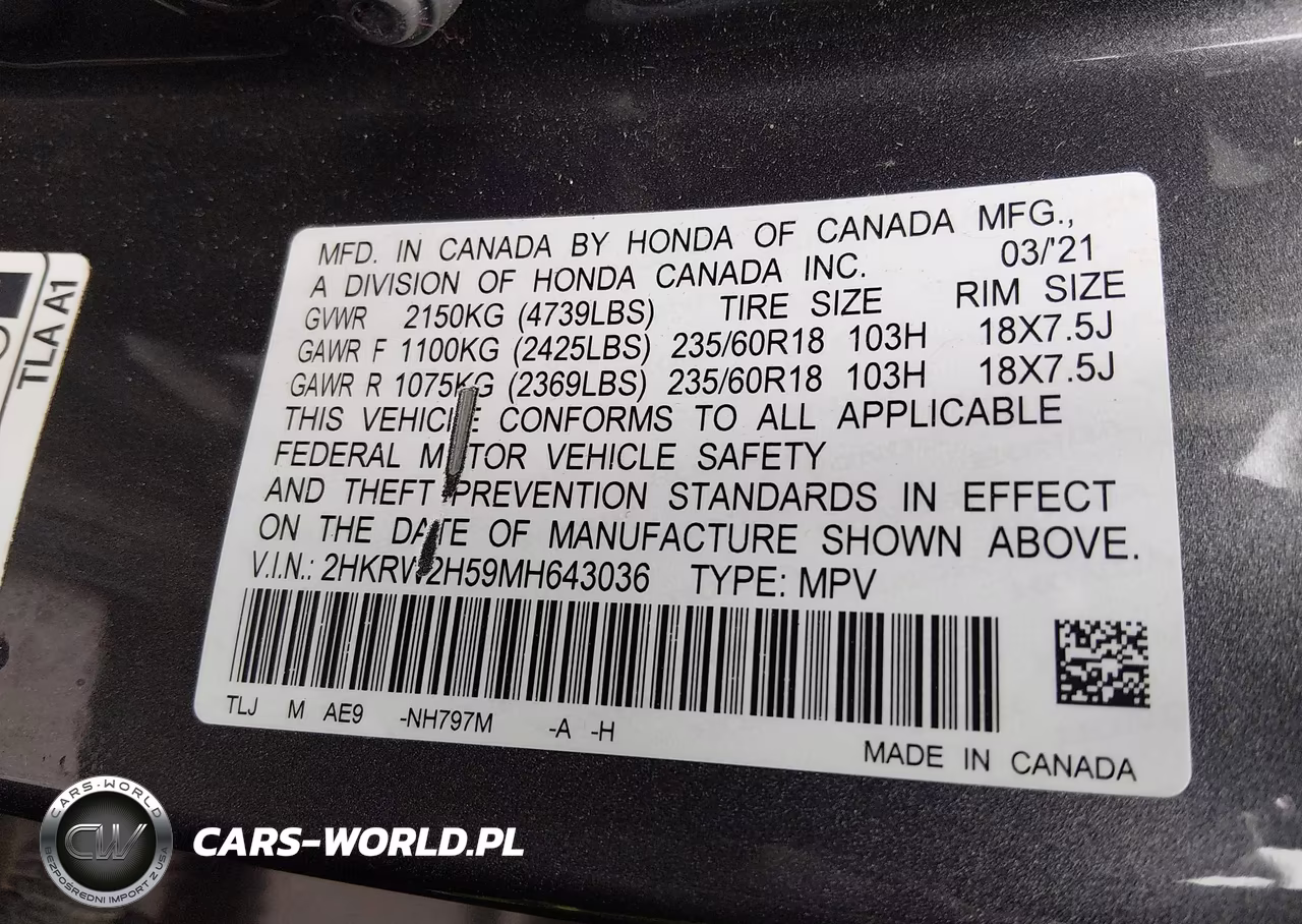 2021 Honda Cr-V Awd Ex VIN:2HKRW2H59MH643036 - 9