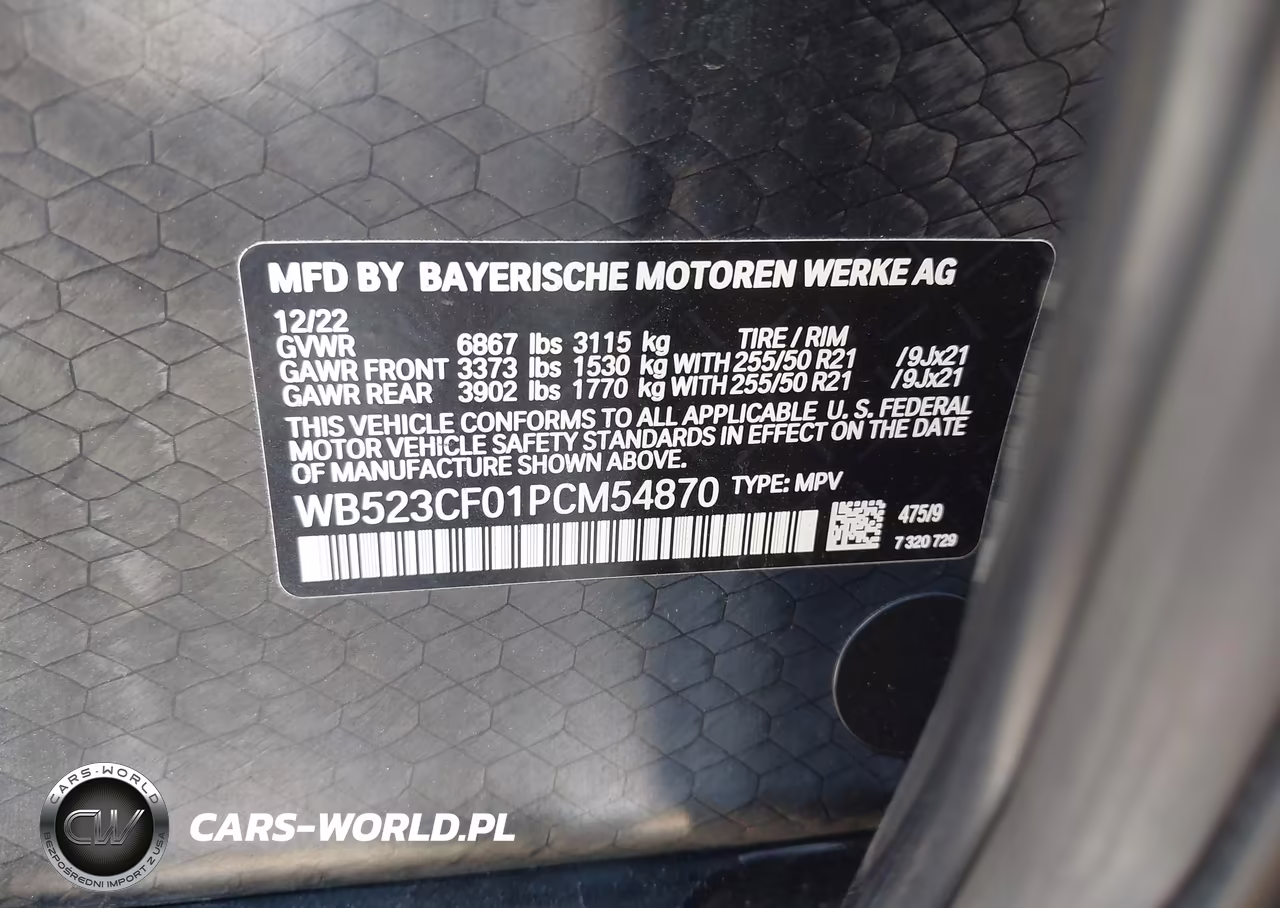 2023 BMW Ix xDrive50 VIN:WB523CF01PCM54870 - 9
