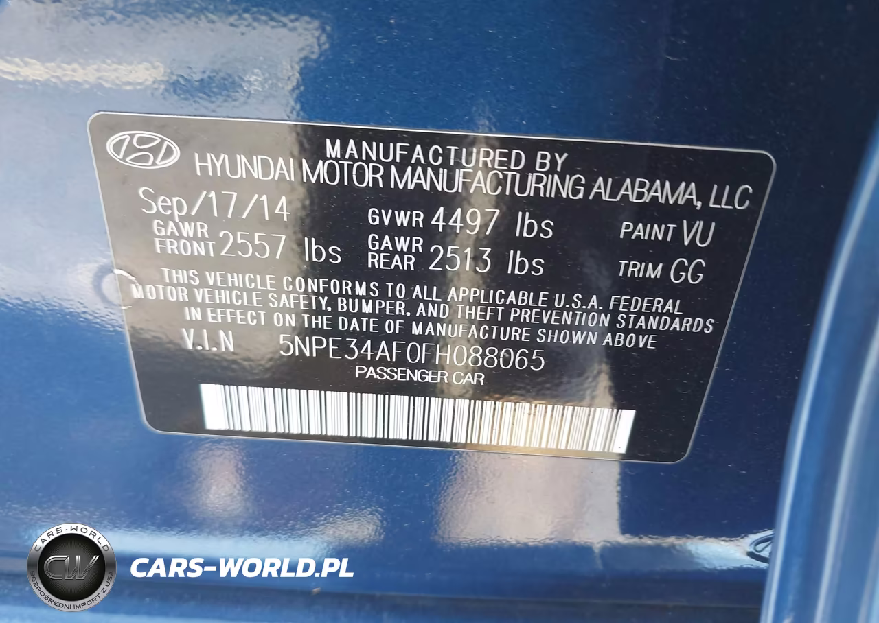 2015 Hyundai Sonata Sport VIN:5NPE34AF0FH088065 - 9