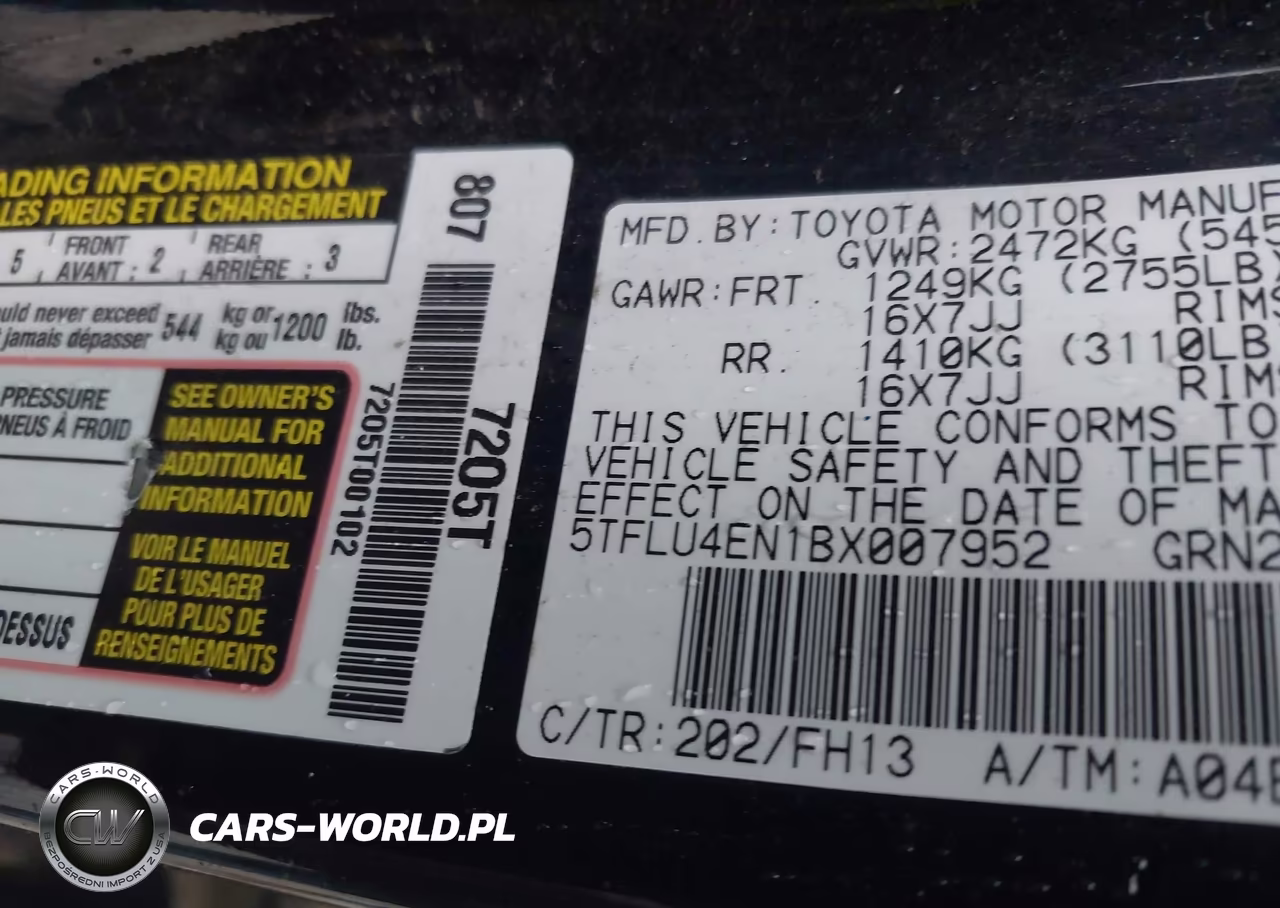 2011 Toyota Tacoma Base V6 VIN:5TFLU4EN1BX007952 - 9