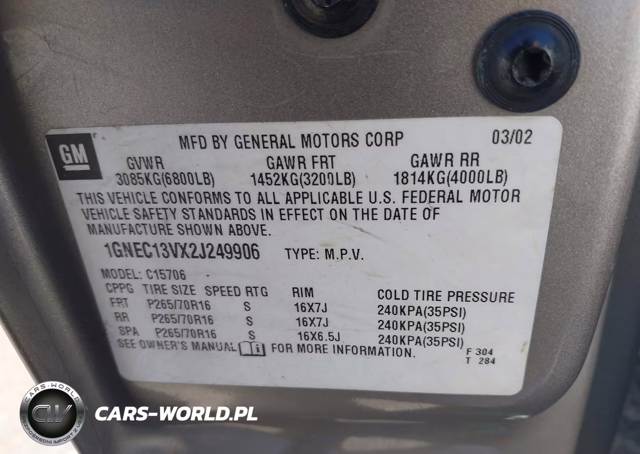 2002 Chevrolet Tahoe Ls VIN:1GNEC13VX2J249906 - 9