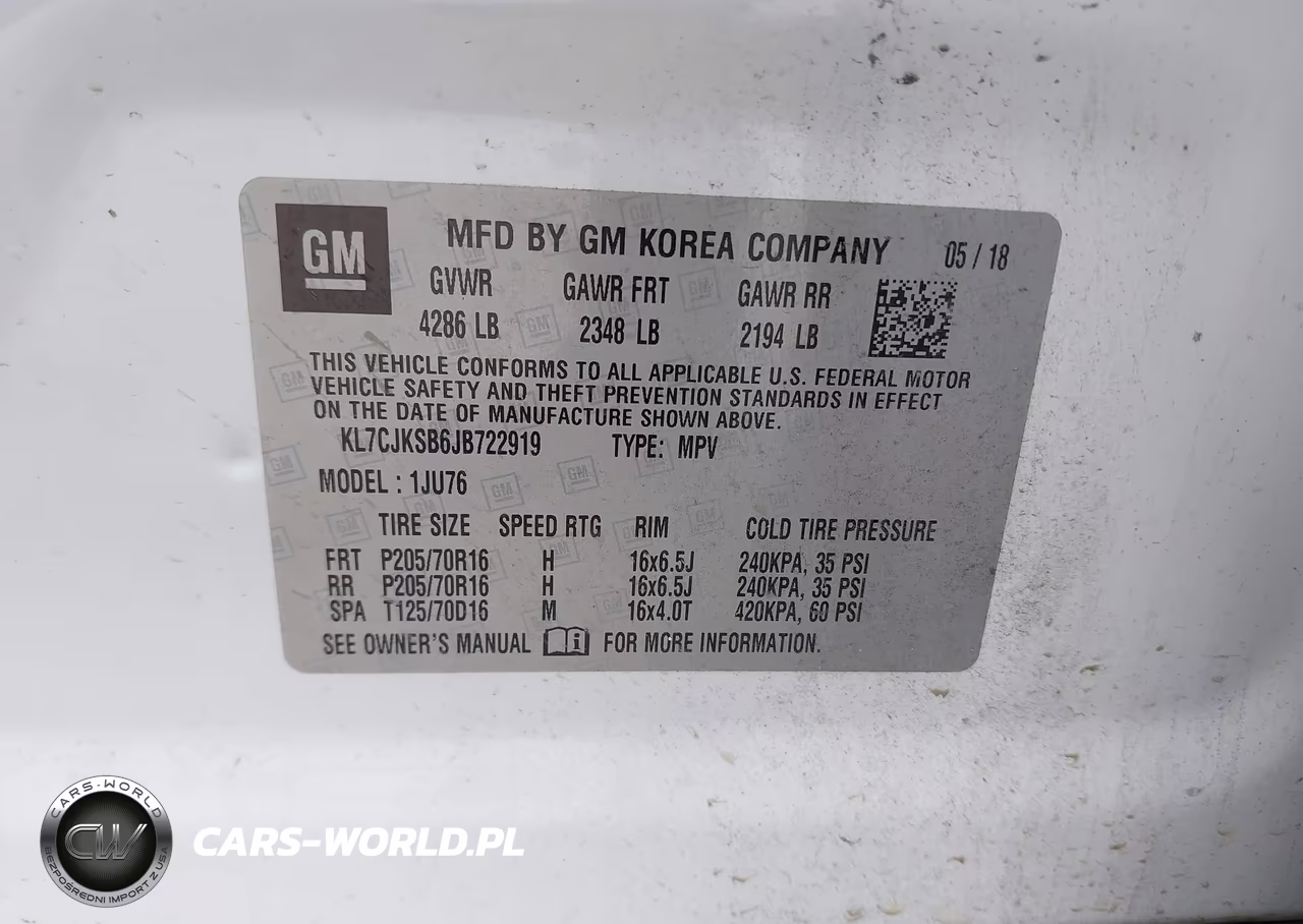2018 Chevrolet Trax Ls VIN:KL7CJKSB6JB722919 - 9
