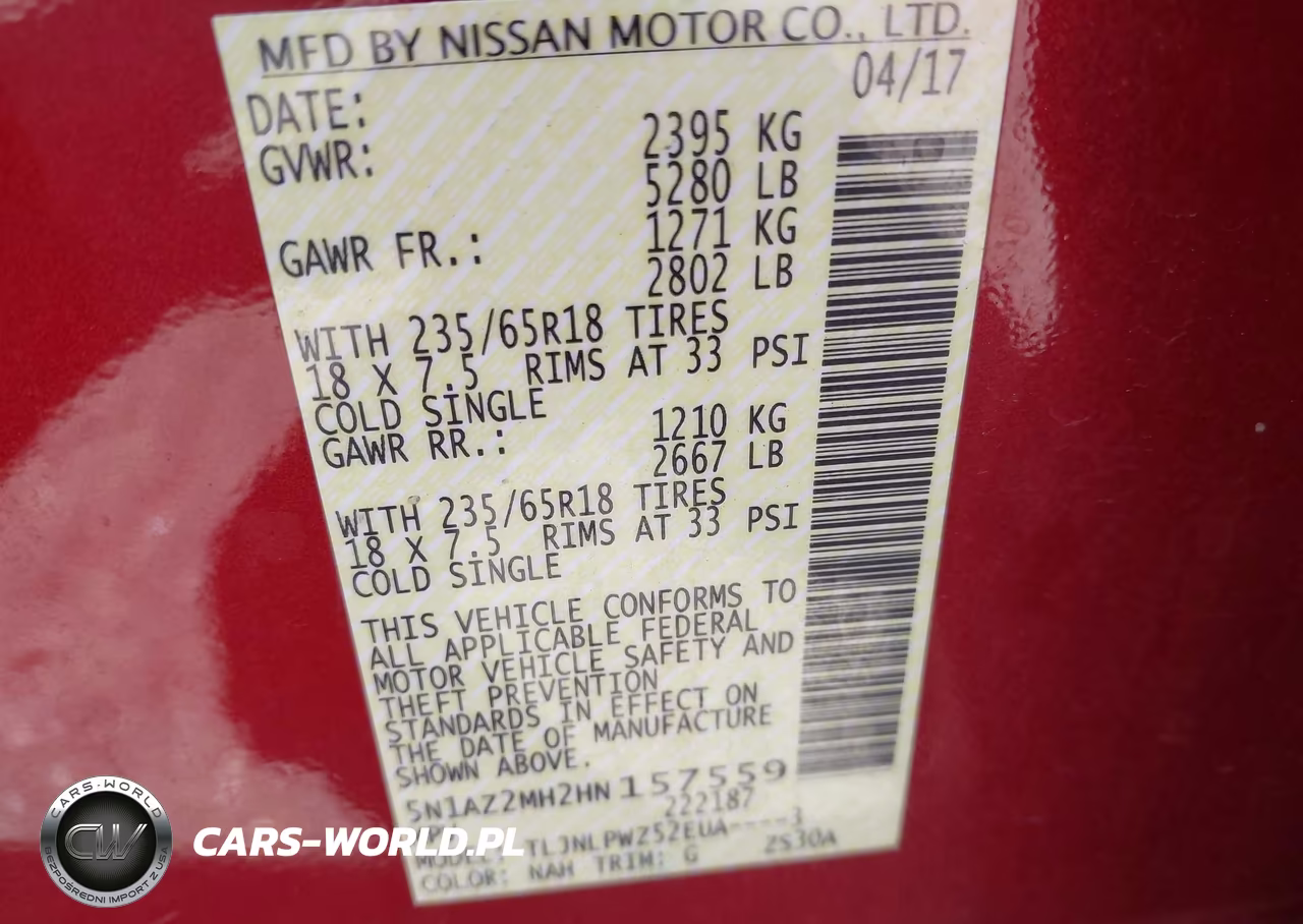 2017 Nissan Murano S VIN:5N1AZ2MH2HN157559 - 9