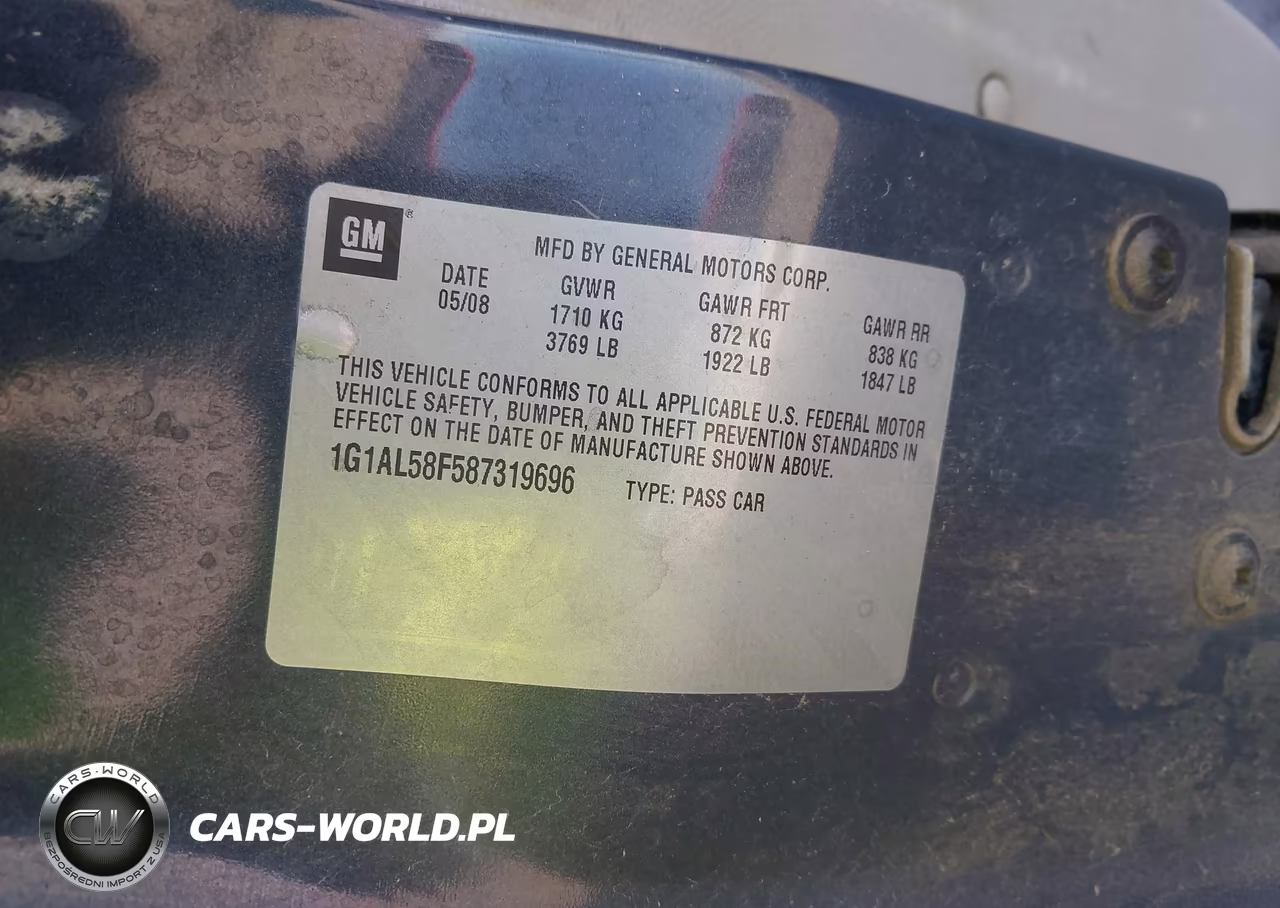 2008 Chevrolet Cobalt Lt VIN:1G1AL58F587319696 - 9