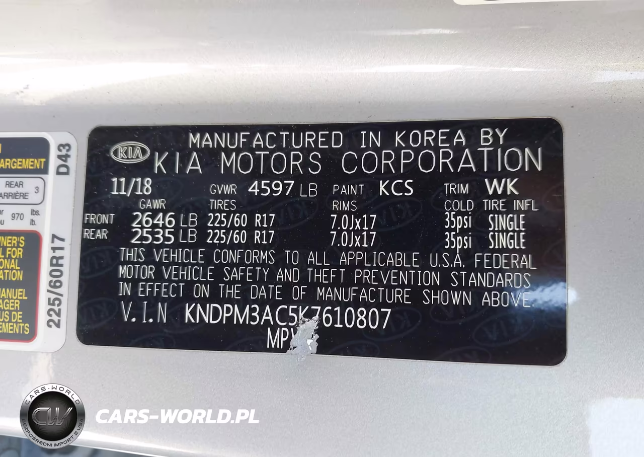 2019 Kia Sportage Lx VIN:KNDPM3AC5K7610807 - 9