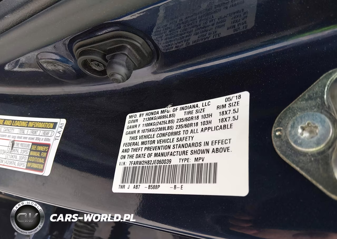 2018 Honda Cr-V Ex-L-Ex-L Navi VIN:7FARW2H82JE060039 - 9