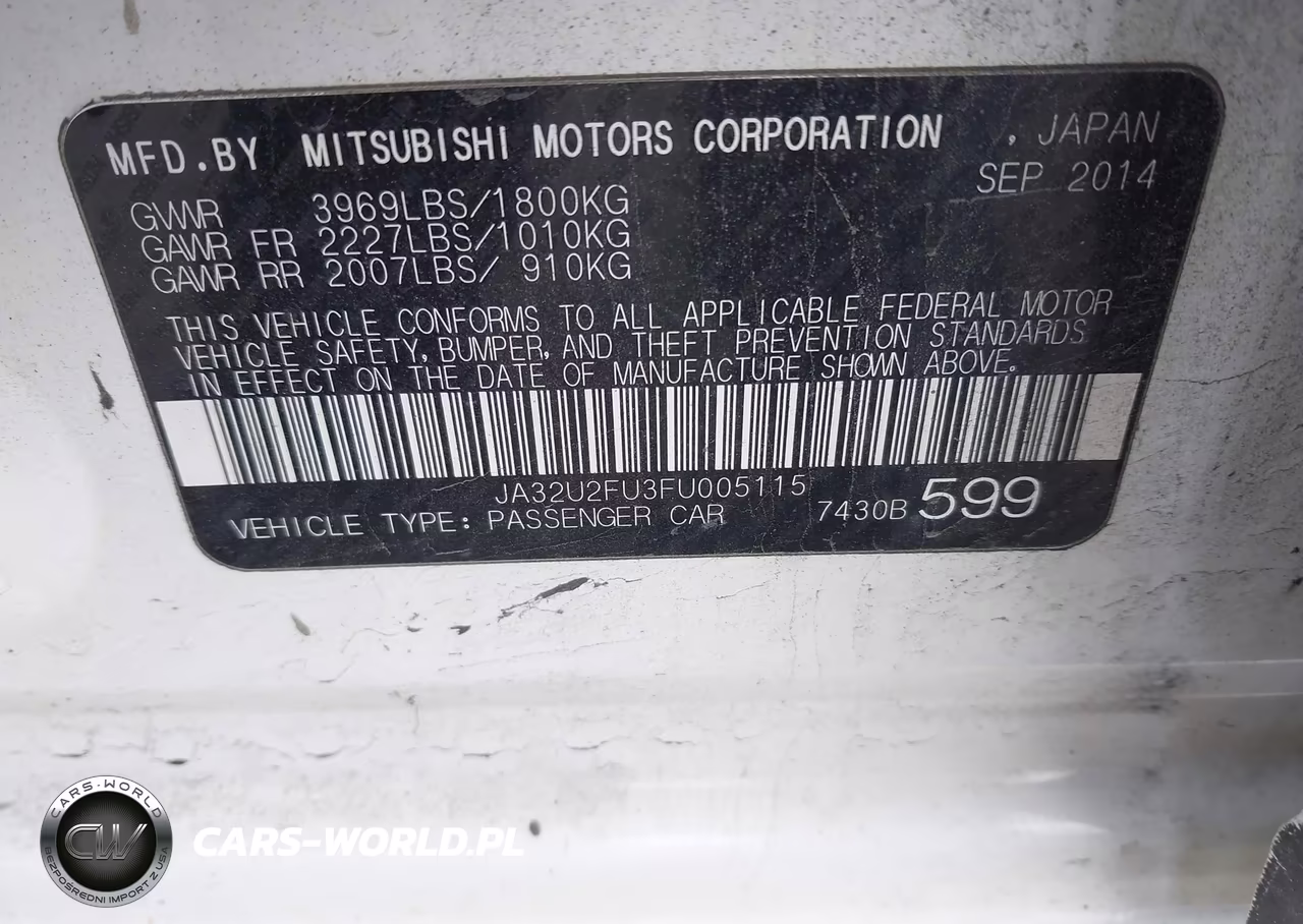 2015 Mitsubishi Lancer Es VIN:JA32U2FU3FU005115 - 9