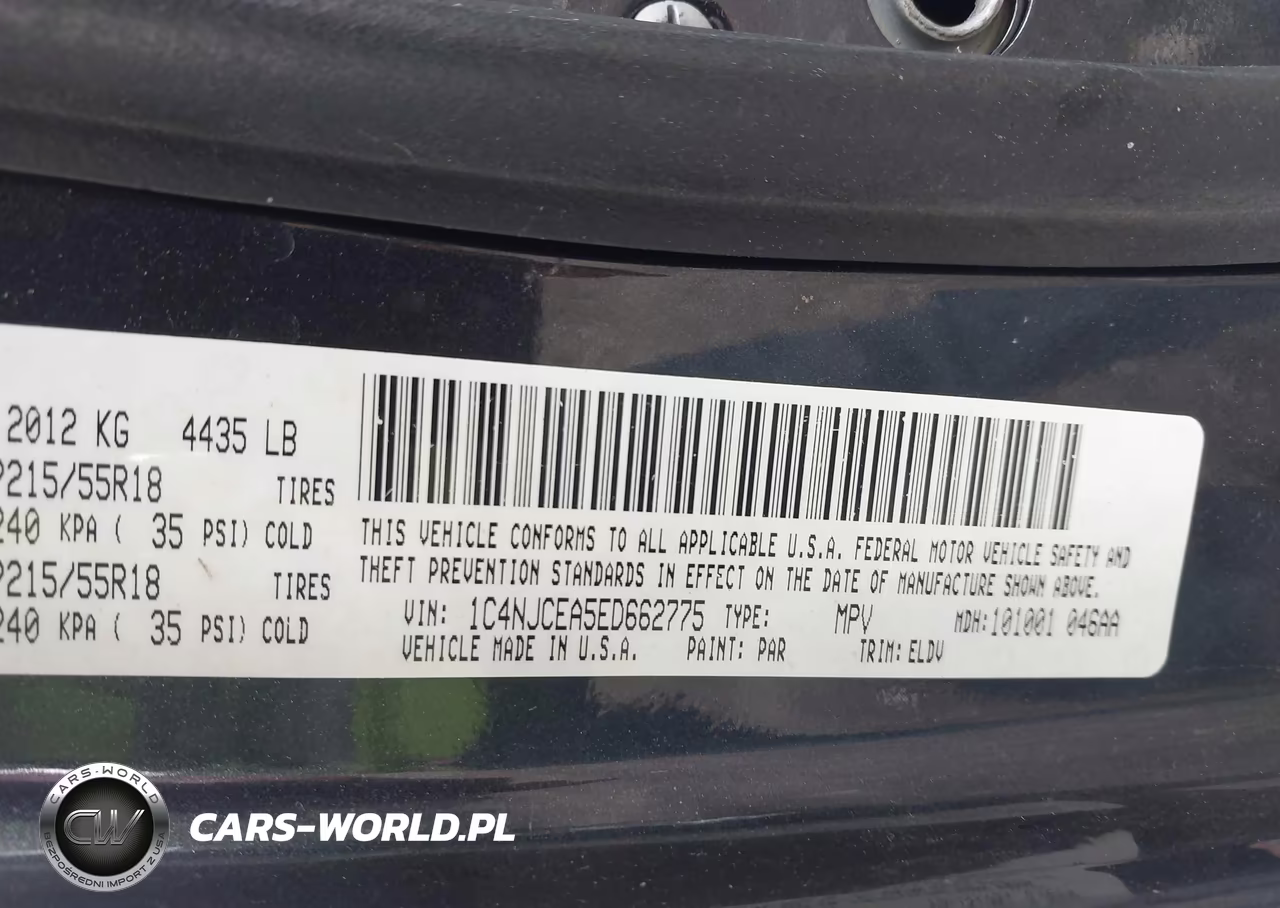 2014 Jeep Compass High Altitude VIN:1C4NJCEA5ED662775 - 9