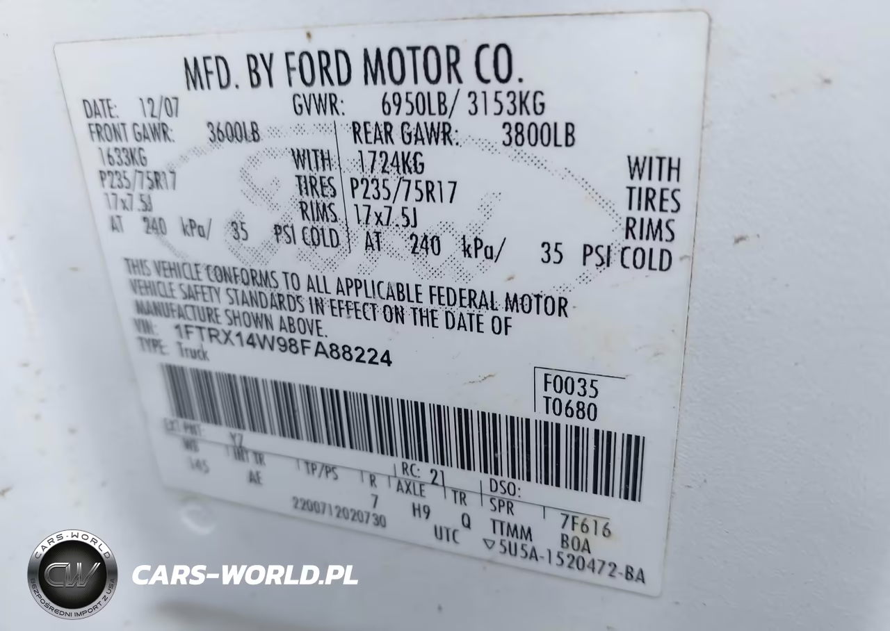 2008 Ford F-150 Stx-Xl-Xlt VIN:1FTRX14W98FA88224 - 9