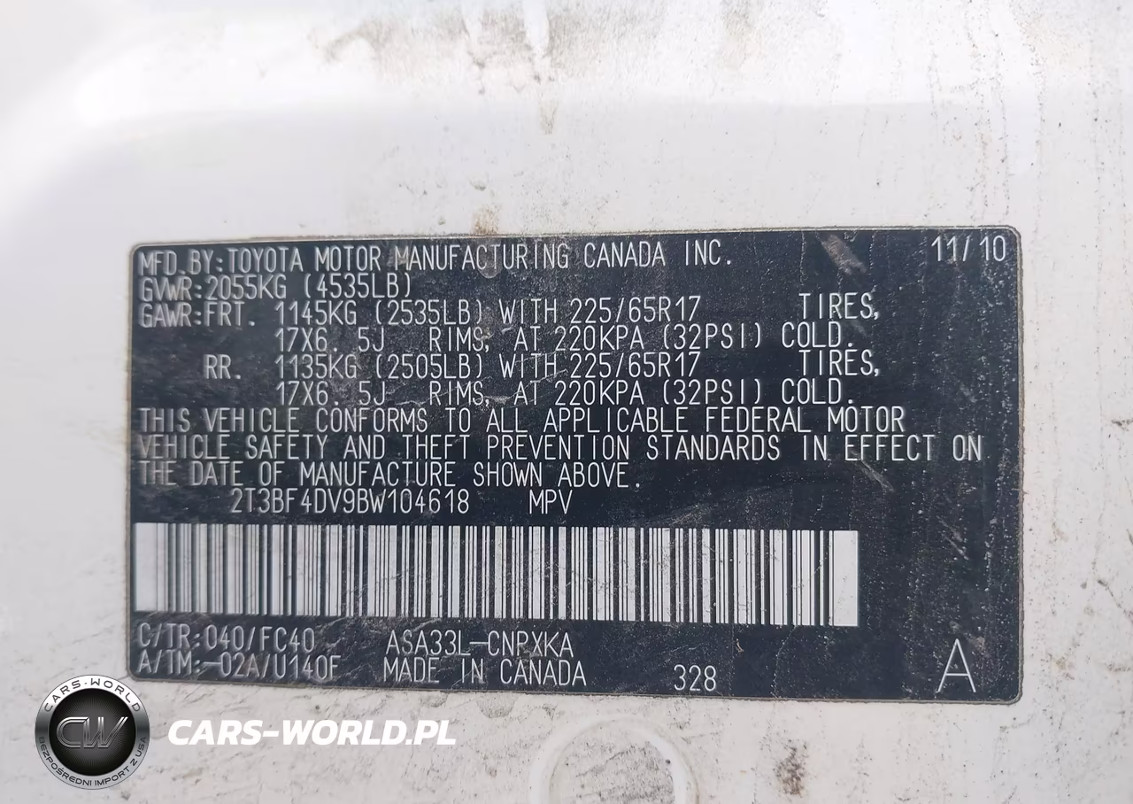2011 Toyota Rav4 VIN:2T3BF4DV9BW104618 - 9