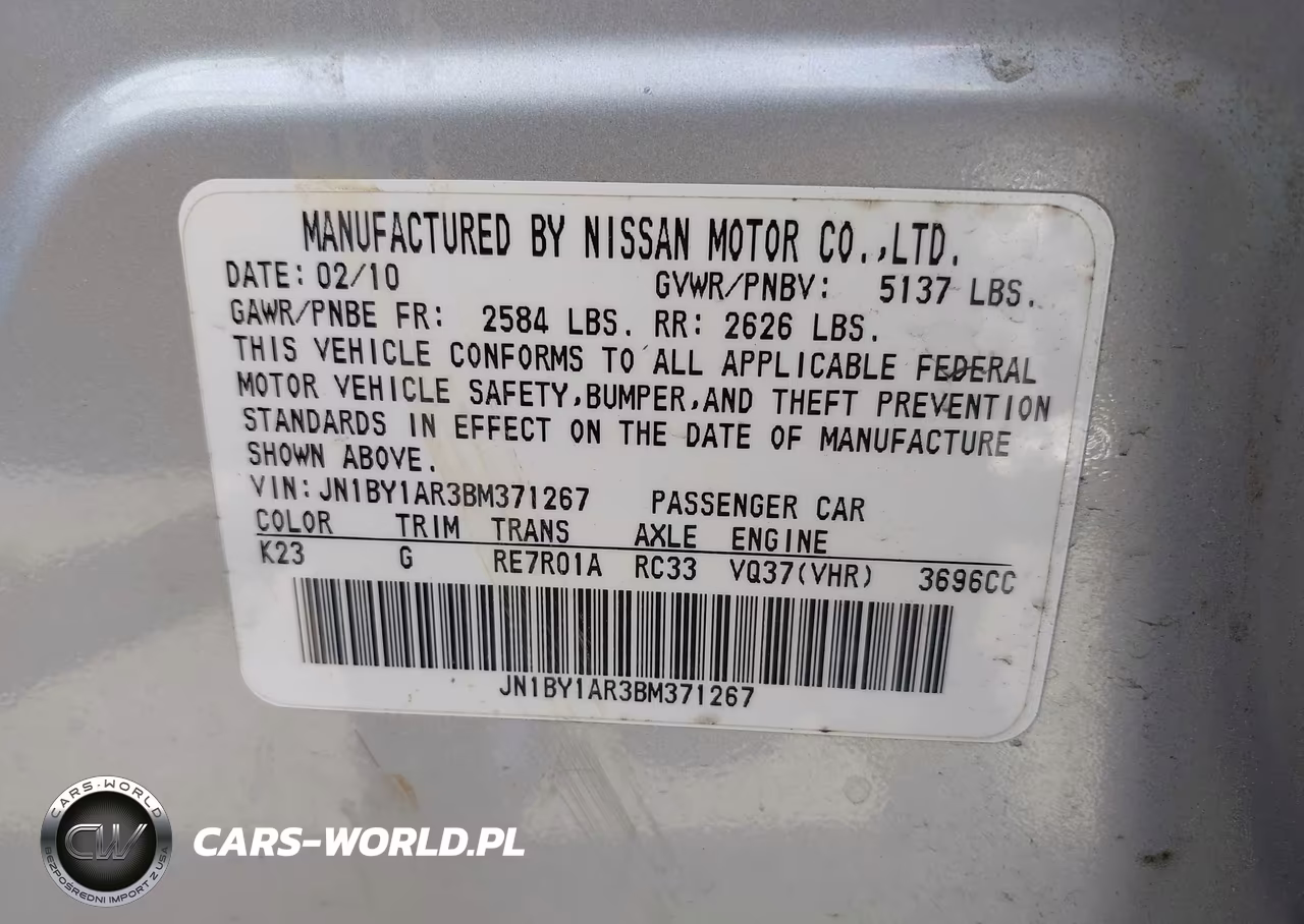 2011 Infiniti M37X VIN:JN1BY1AR3BM371267 - 9