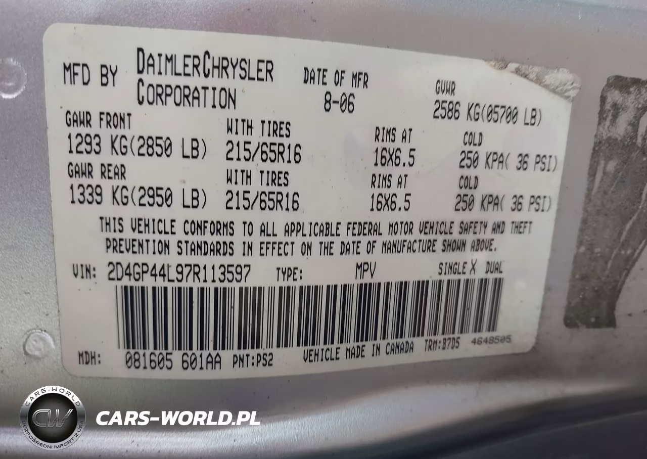 2007 Dodge Grand Caravan Sxt VIN:2D4GP44L97R113597 - 9