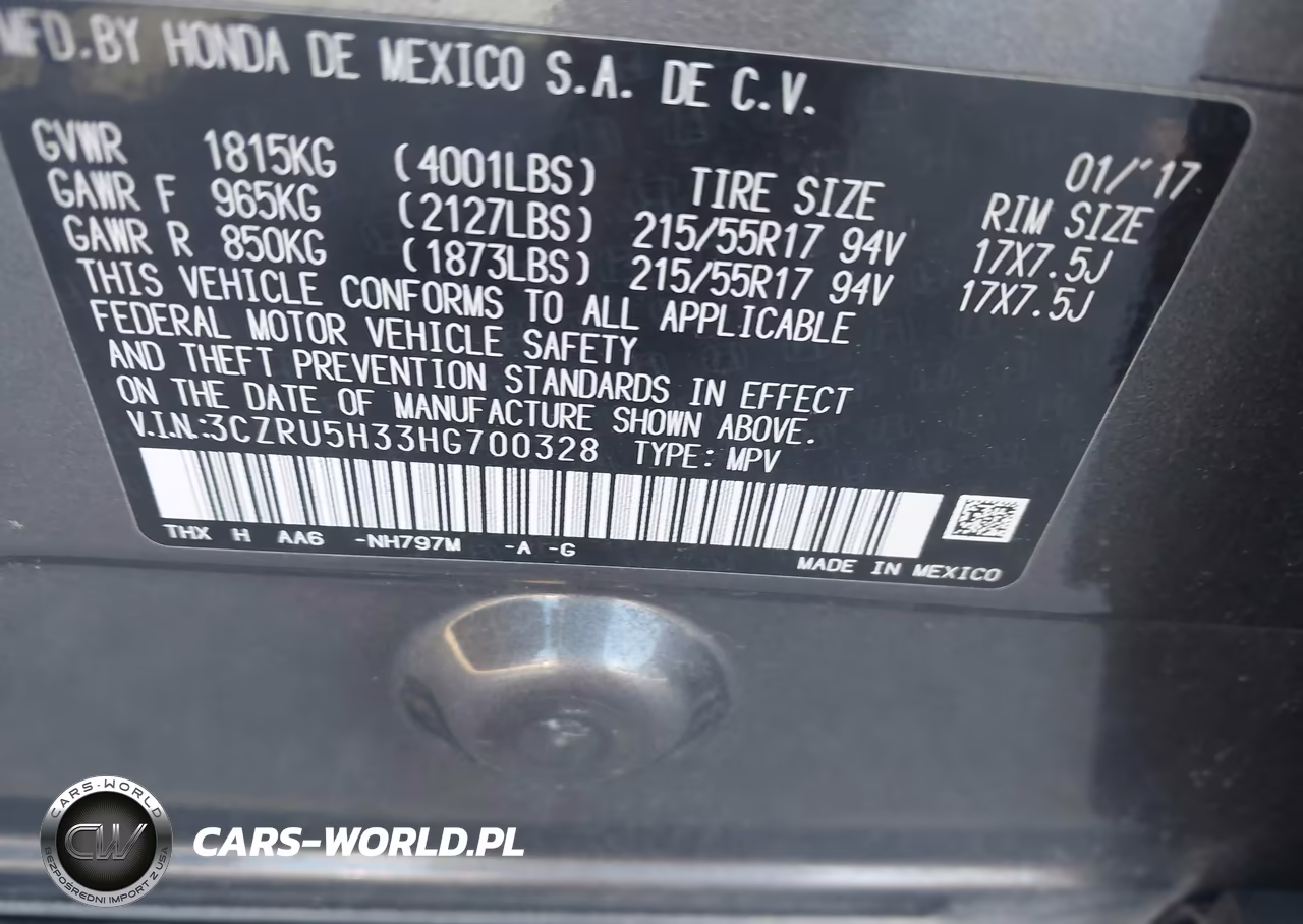 2017 Honda Hr-V Lx VIN:3CZRU5H33HG700328 - 9