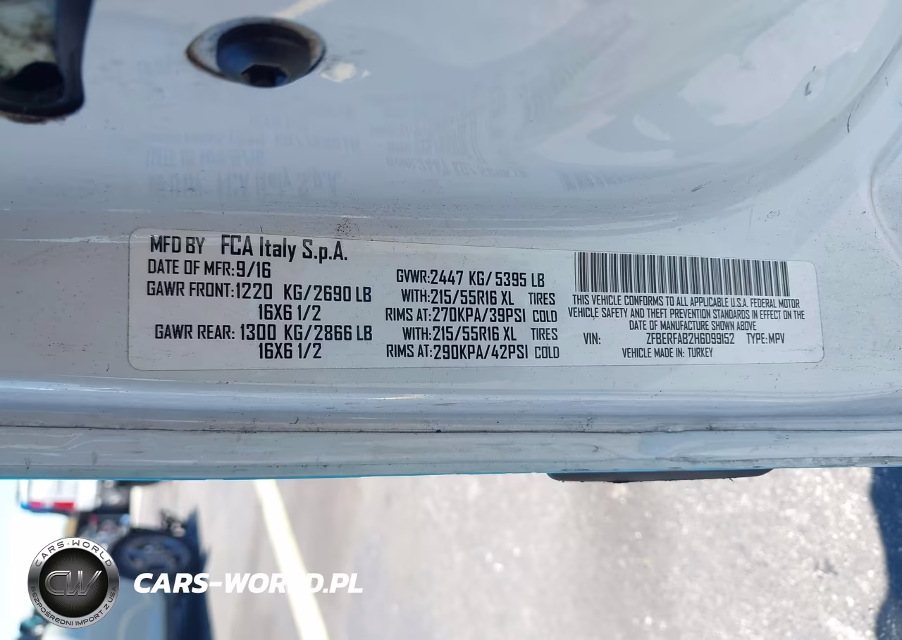 RAM PROMASTER VIN:ZFBERFAB2H6D99152 - 9