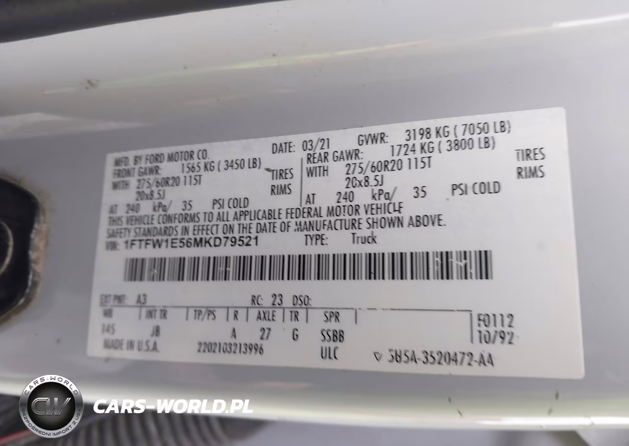 2021 Ford F-150 Xl VIN:1FTFW1E56MKD79521 - 9