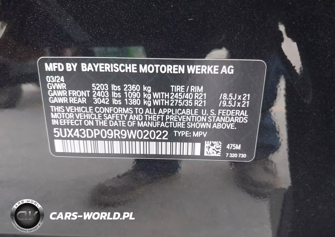 2024 BMW X3 Sdrive30I VIN:5UX43DP09R9W02022 - 9