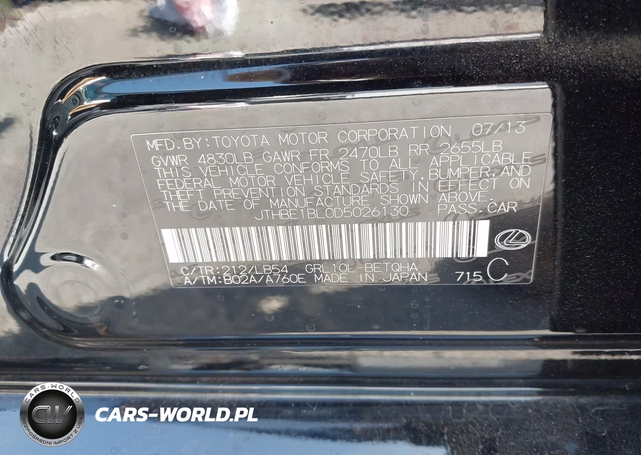 2013 Lexus Gs 350 VIN:JTHBE1BL0D5026130 - 9