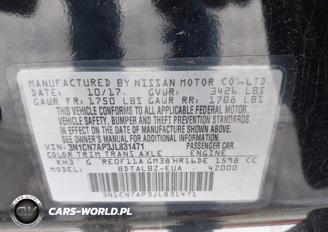 2018 Nissan Versa 1.6 Sv VIN:3N1CN7AP3JL831471 - 9