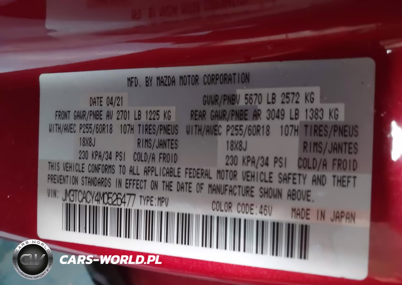 2021 Mazda Cx-9 Touring VIN:JM3TCACY4M0526477 - 9