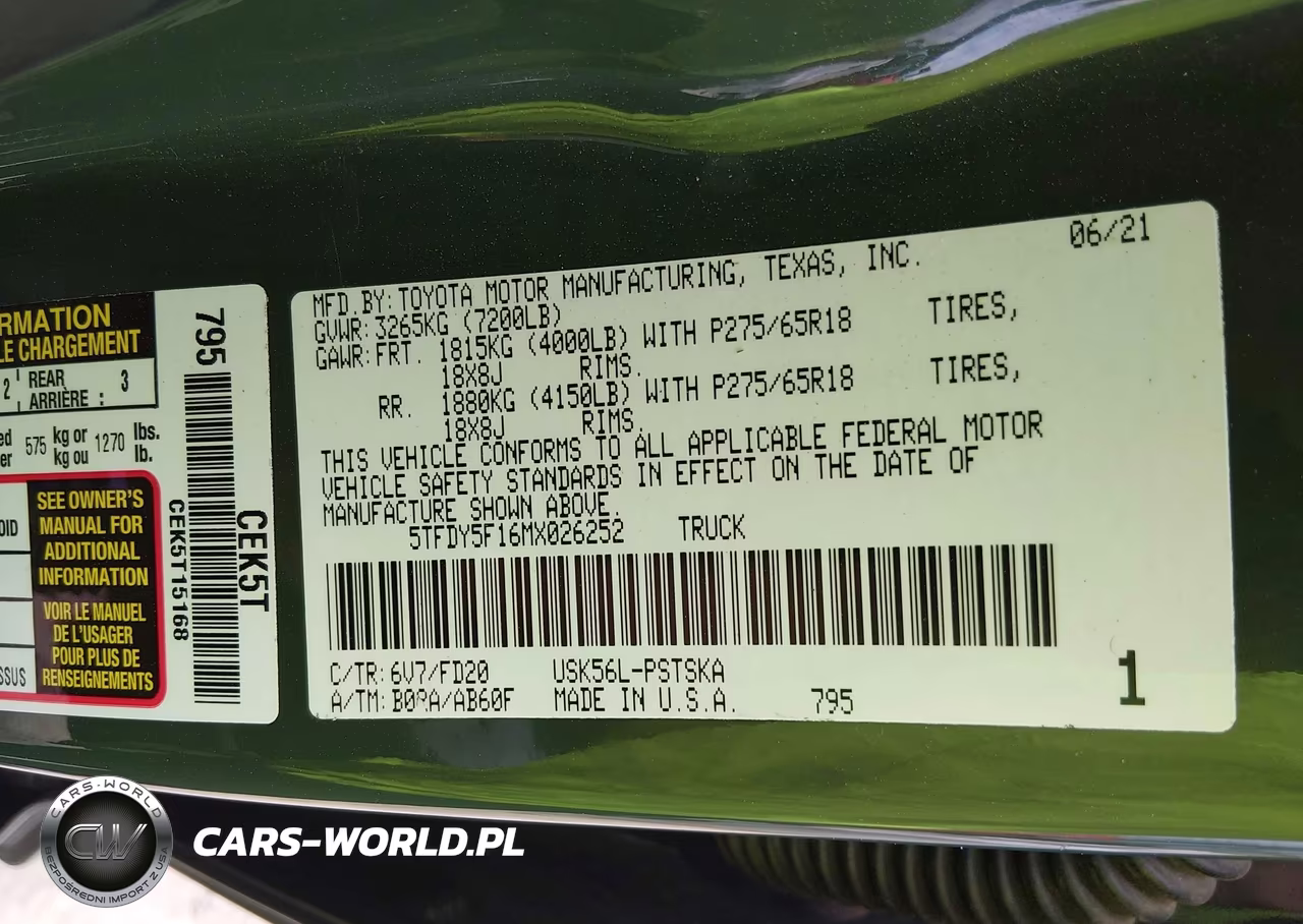 2021 Toyota Tundra Sr5 VIN:5TFDY5F16MX026252 - 9