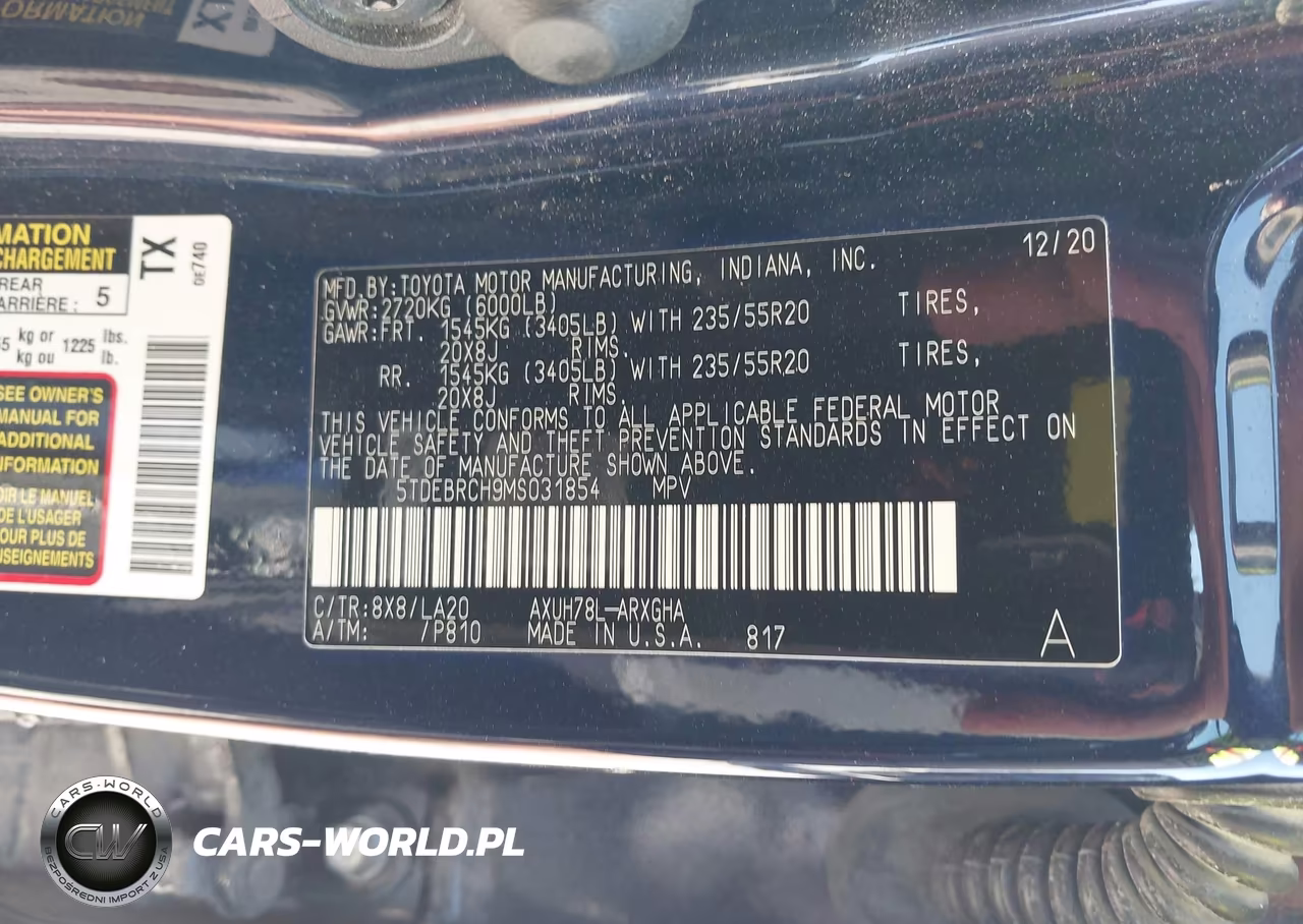 2021 Toyota Highlander Hybrid Platinum VIN:5TDEBRCH9MS031854 - 9