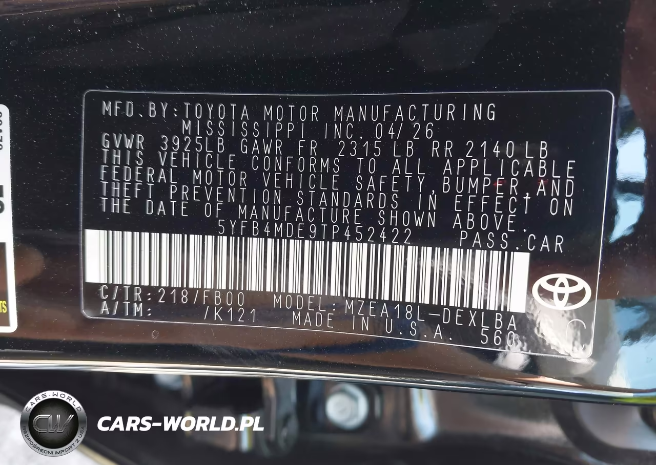 2026 Toyota Corolla Le VIN:5YFB4MDE9TP452422 - 9