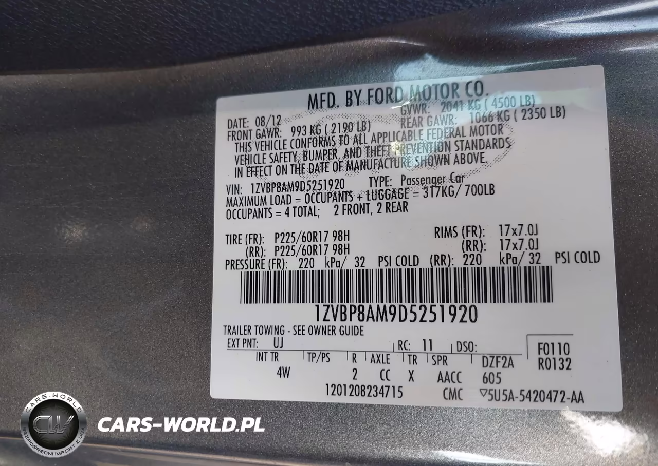 2013 Ford Mustang V6 Premium VIN:1ZVBP8AM9D5251920 - 9