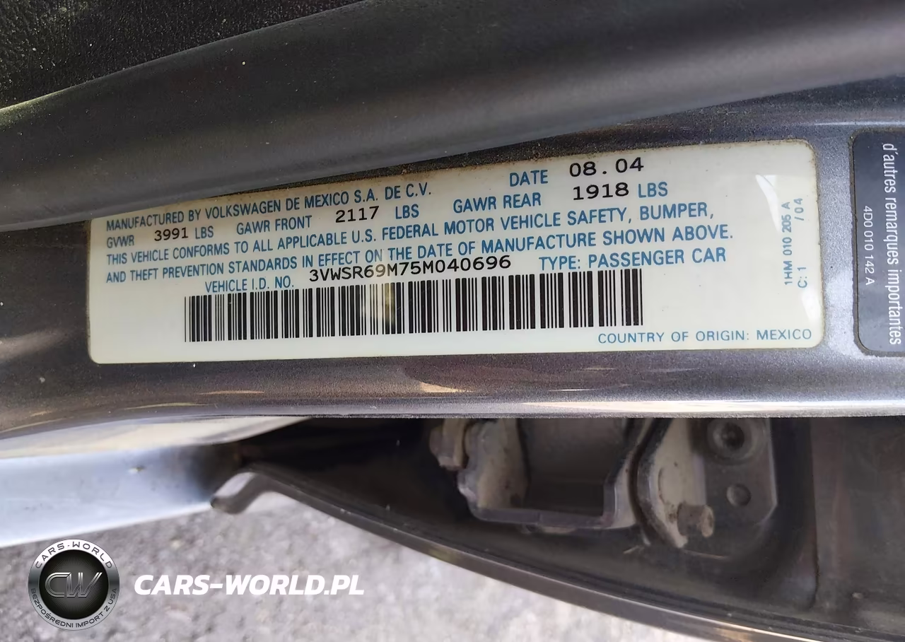 2005 Volkswagen Jetta VIN:LOT-1-45075168 - 9